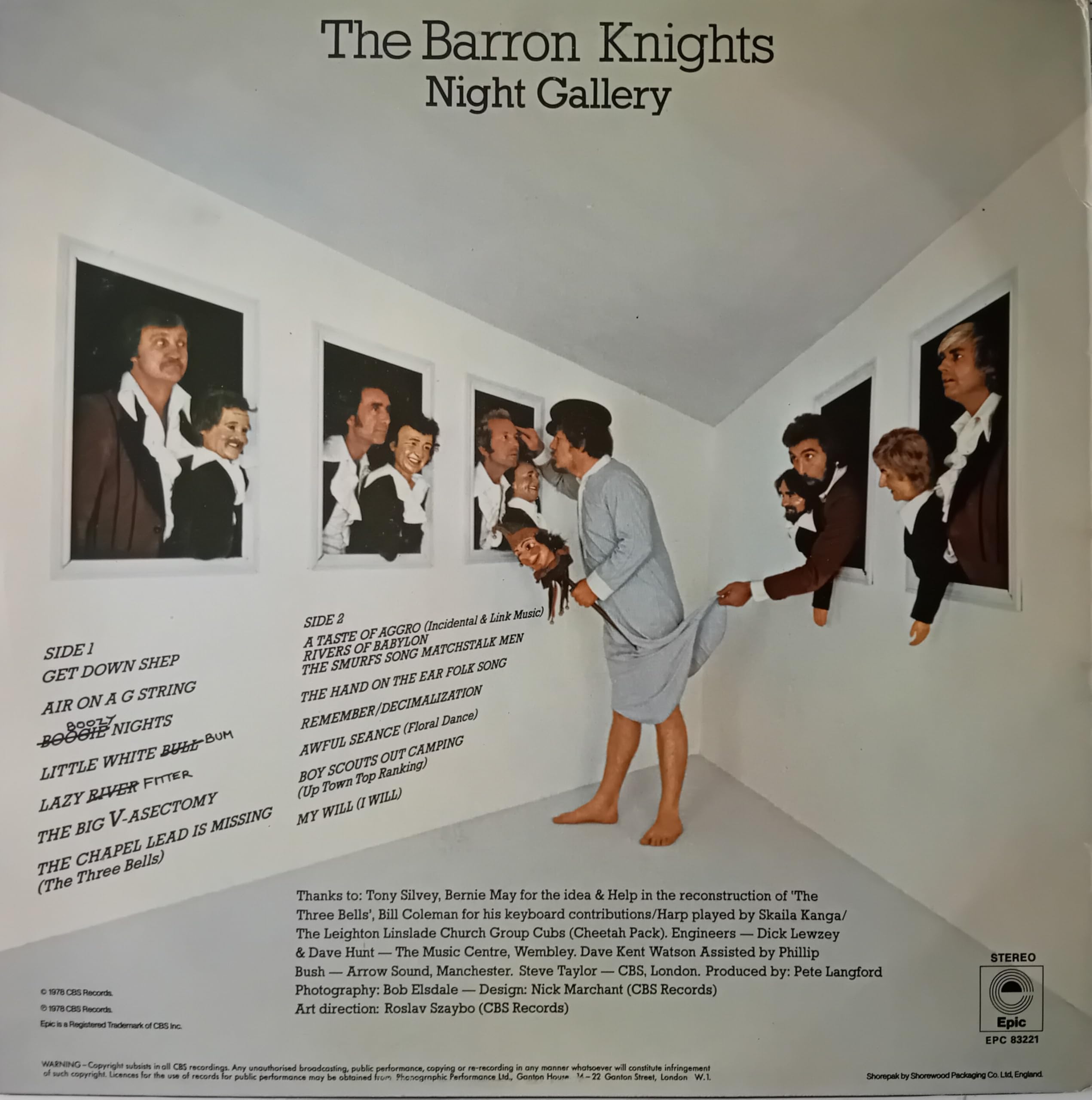 The Barron Knights ‎– Night Gallery (Epic 1978) 12" vinyl LP VG/VG
