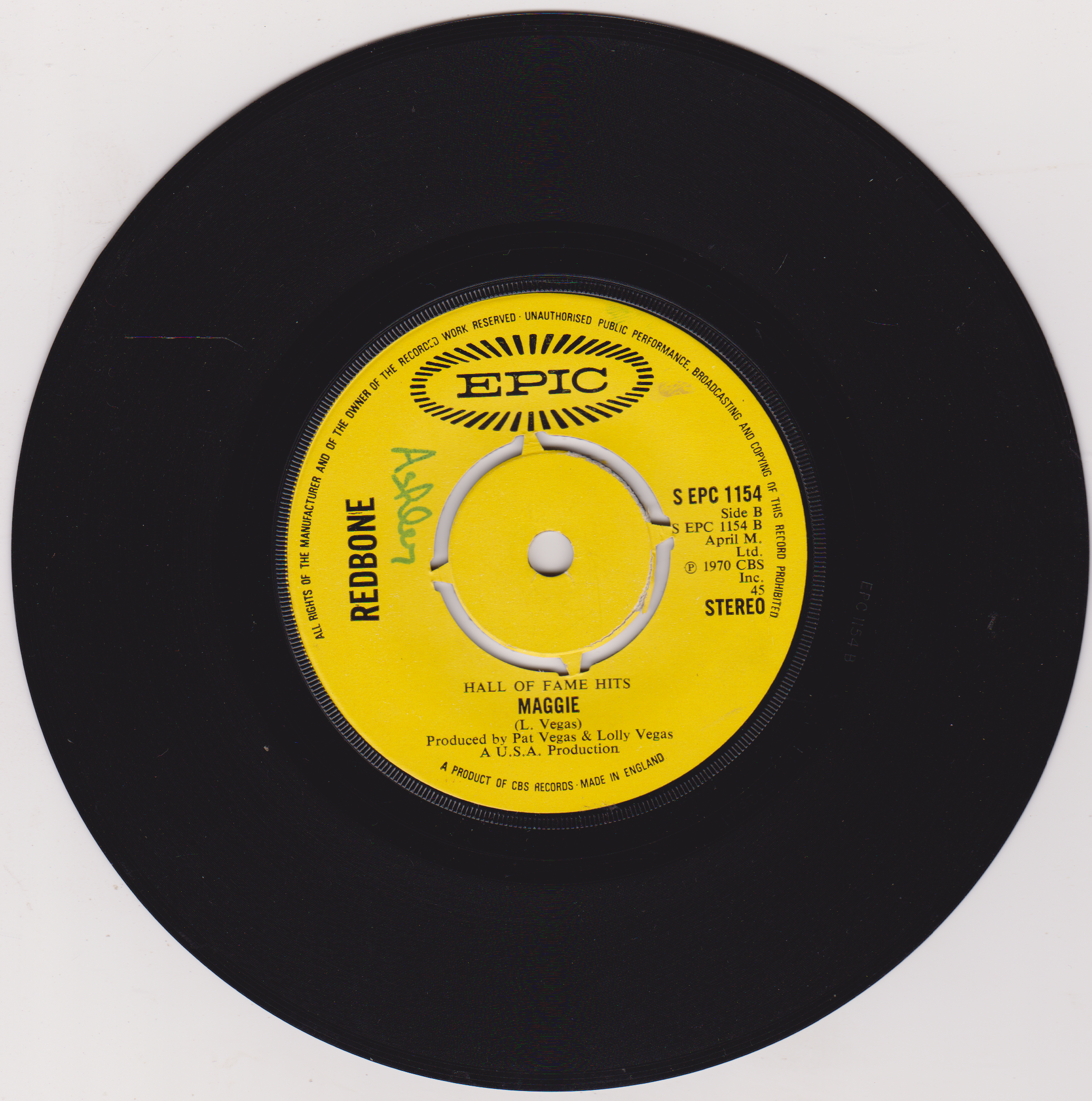 Redbone ‎– The Witch Queen Of New Orleans (Epic 1973) 7" vinyl single VG/F
