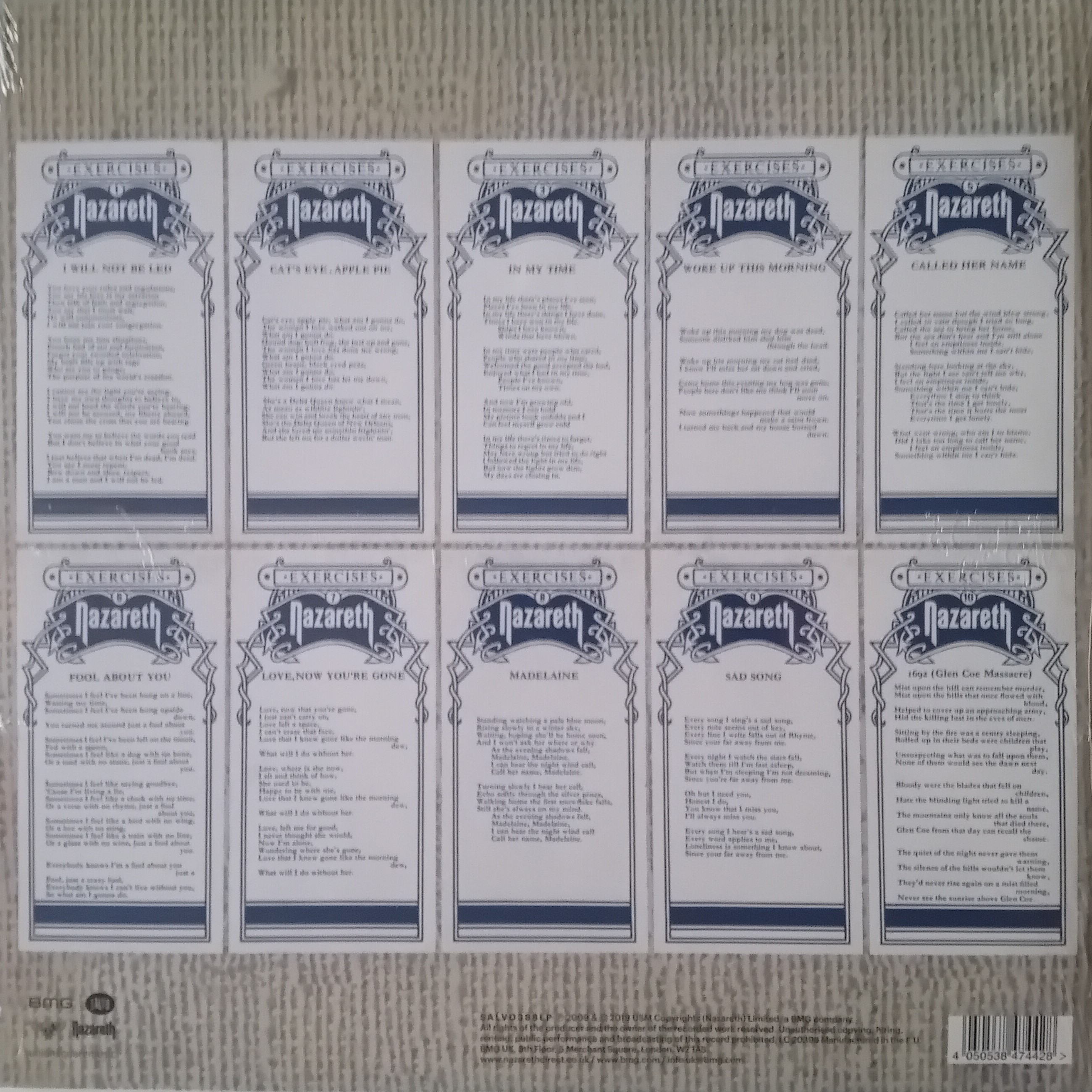 Nazareth – Exercises (Salvo 2019) 12" blue vinyl LP New 