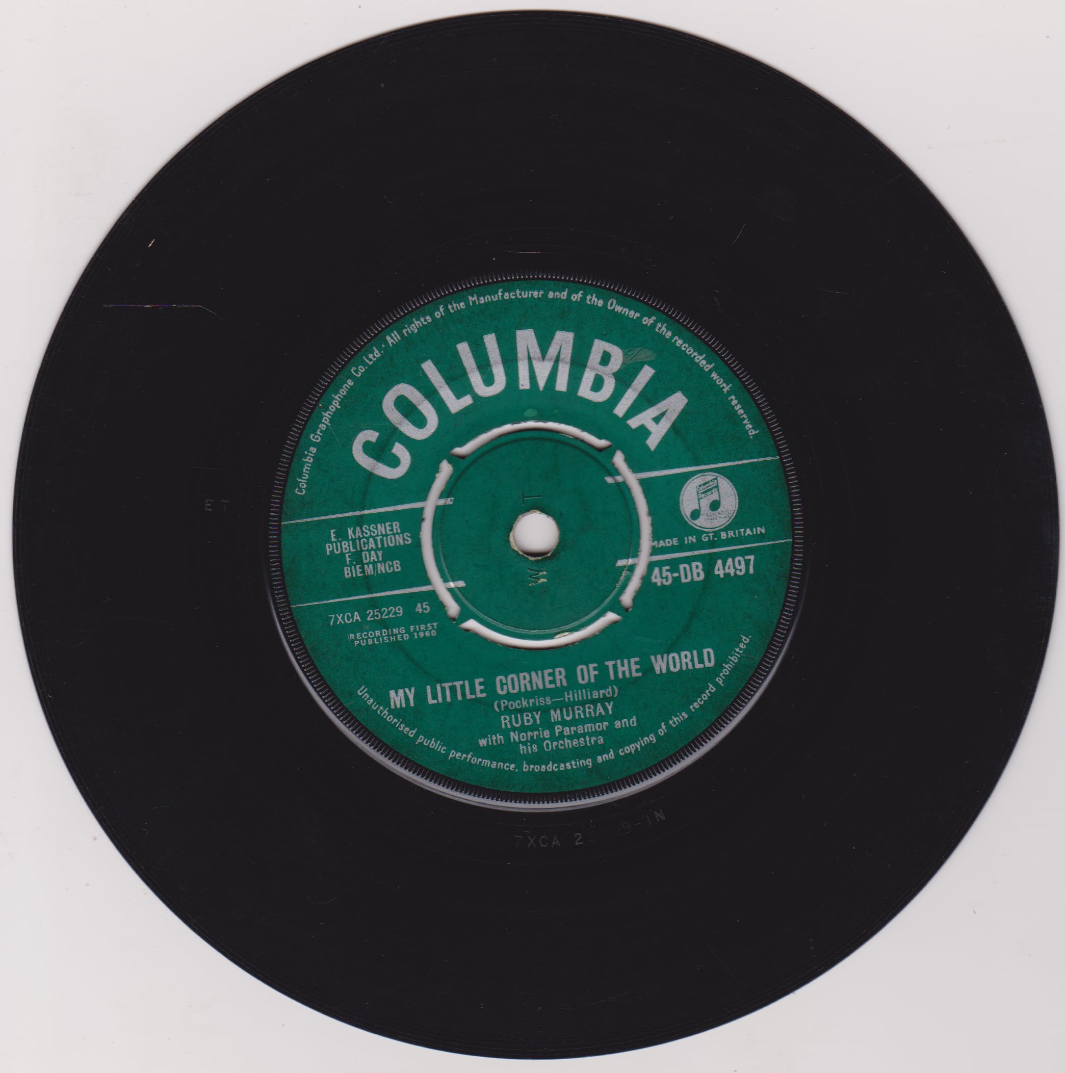 Ruby Murray - My Little Corner Of The World (Colombia 1960) 7" vinyl single VG/-