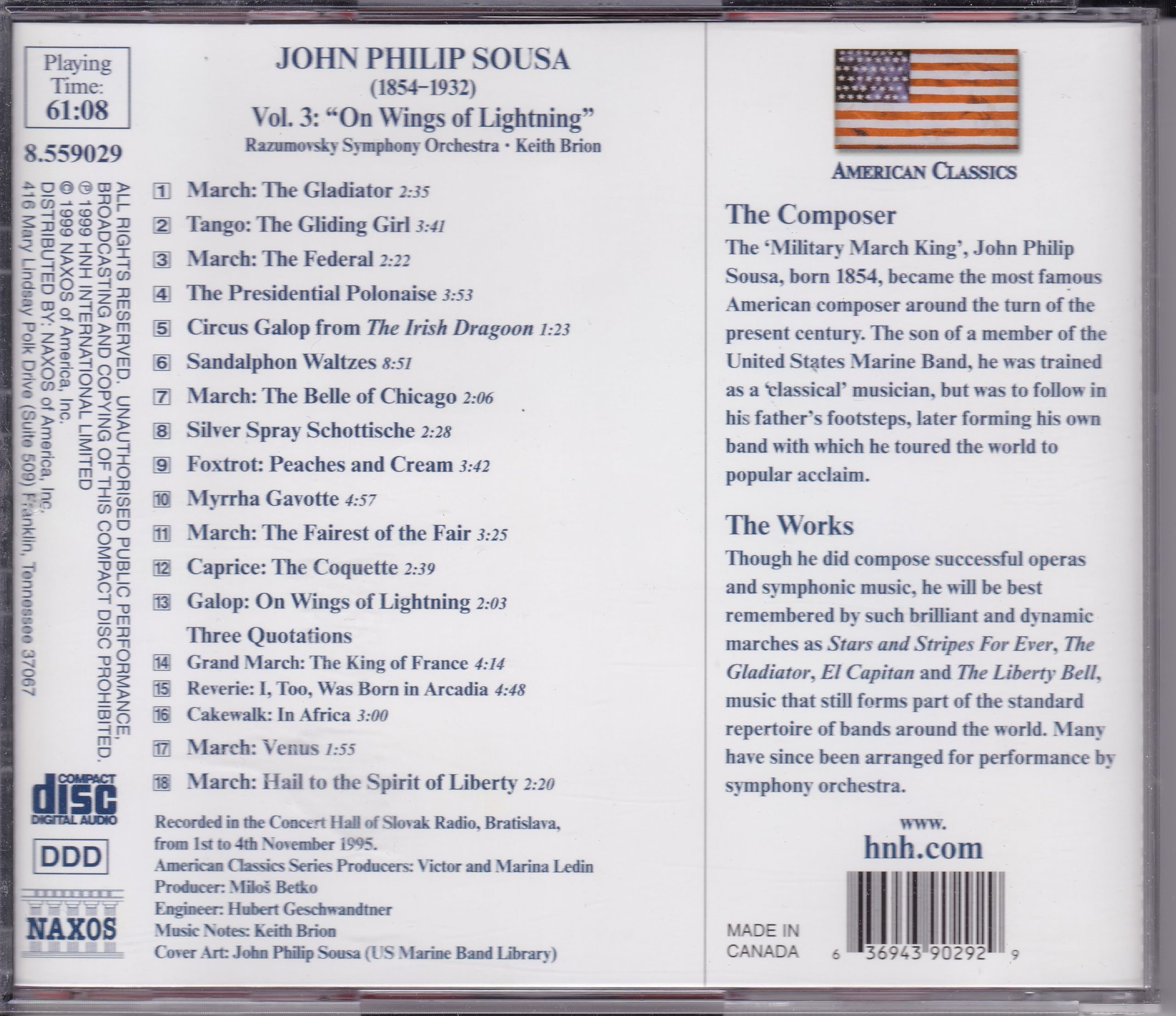 John Philip Sousa - On Wings of Lightning (1999) CD album