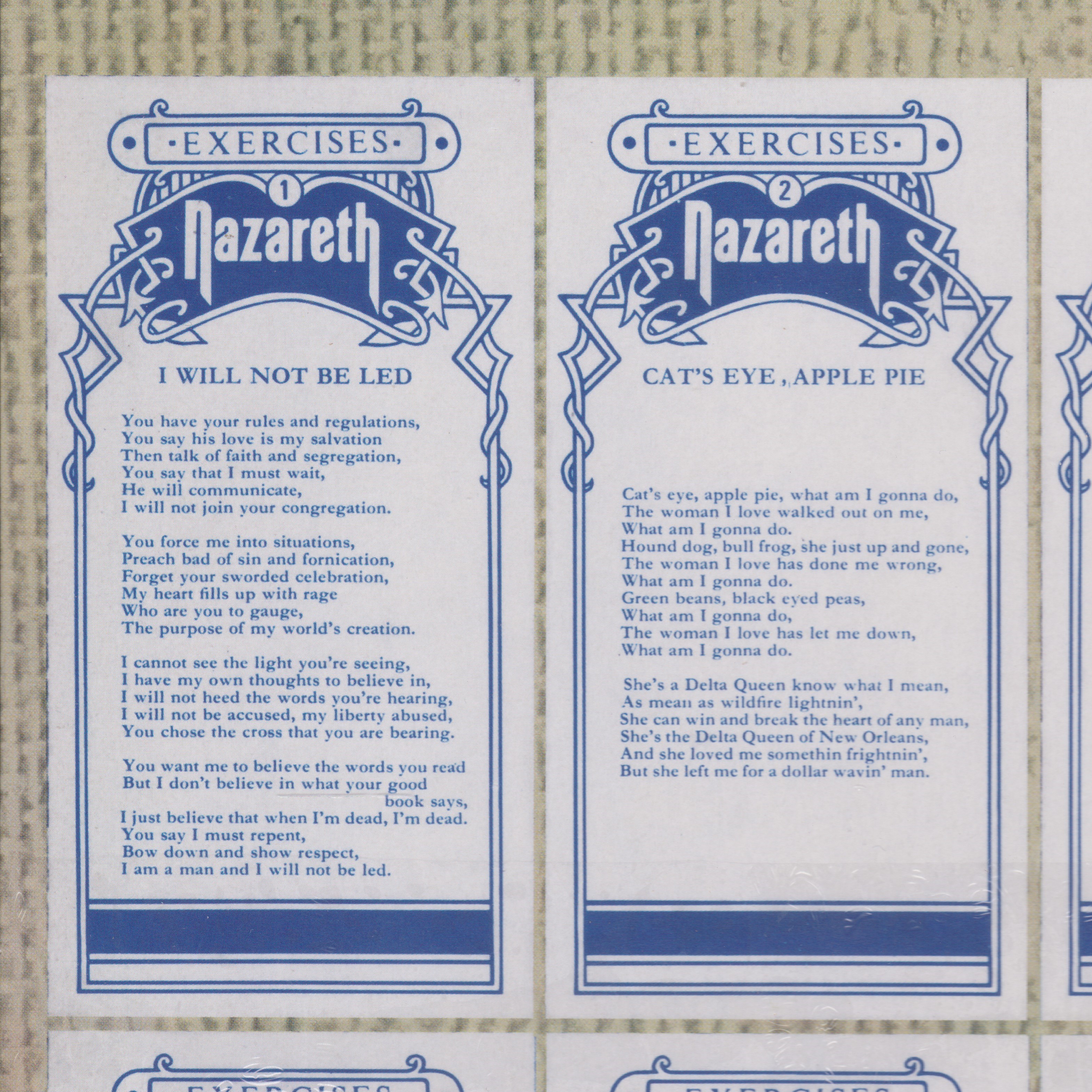 Nazareth – Exercises (Salvo 2019) 12" blue vinyl LP New 