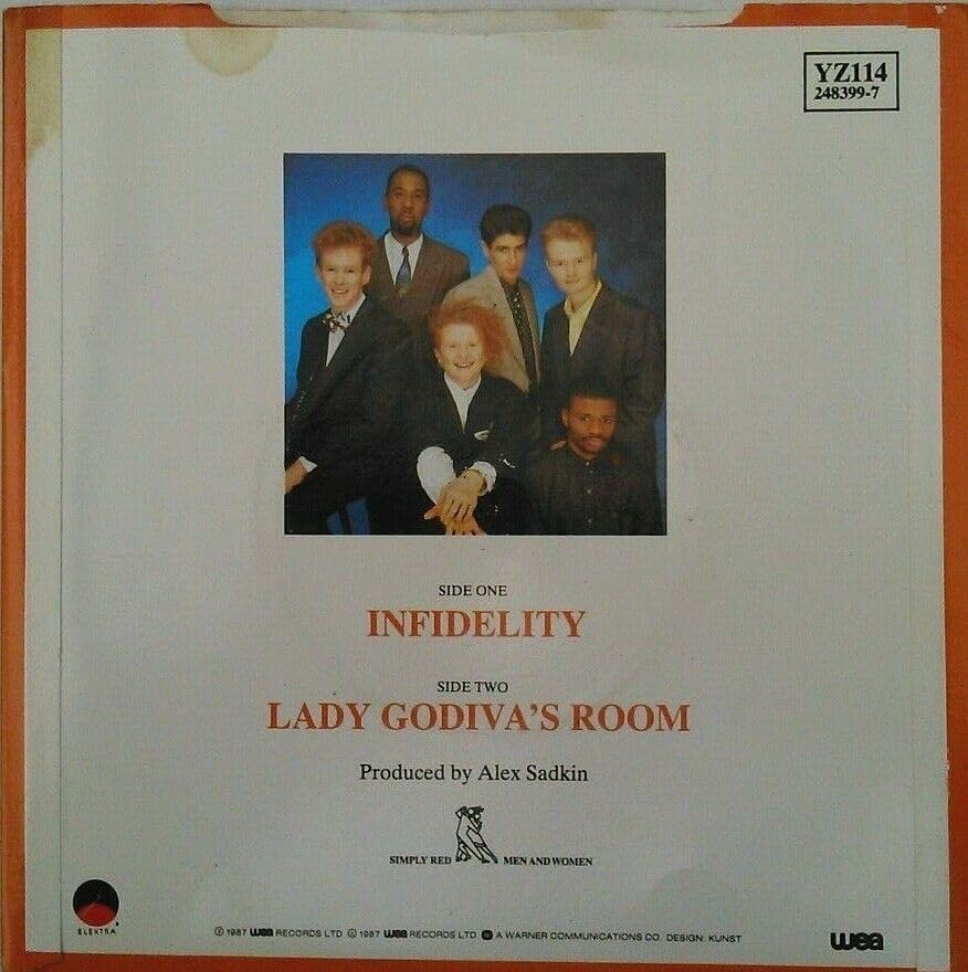 Simply Red - Infidelity (Elektra 1987) 7" vinyl single VG/G+