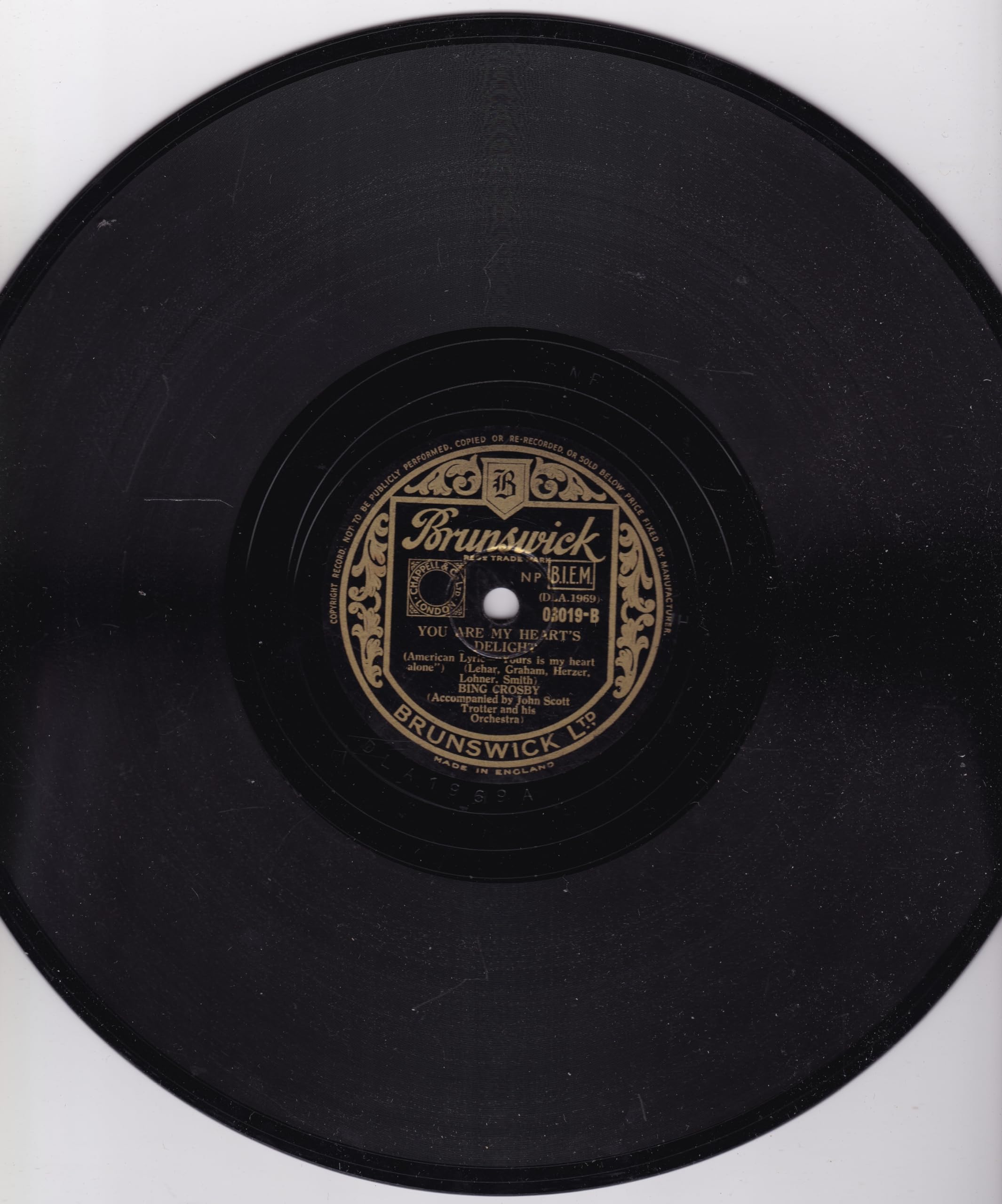Bing Crosby ‎– Beautiful Dreamer (Brunswick) 10" 78 RPM shellac single VG/-