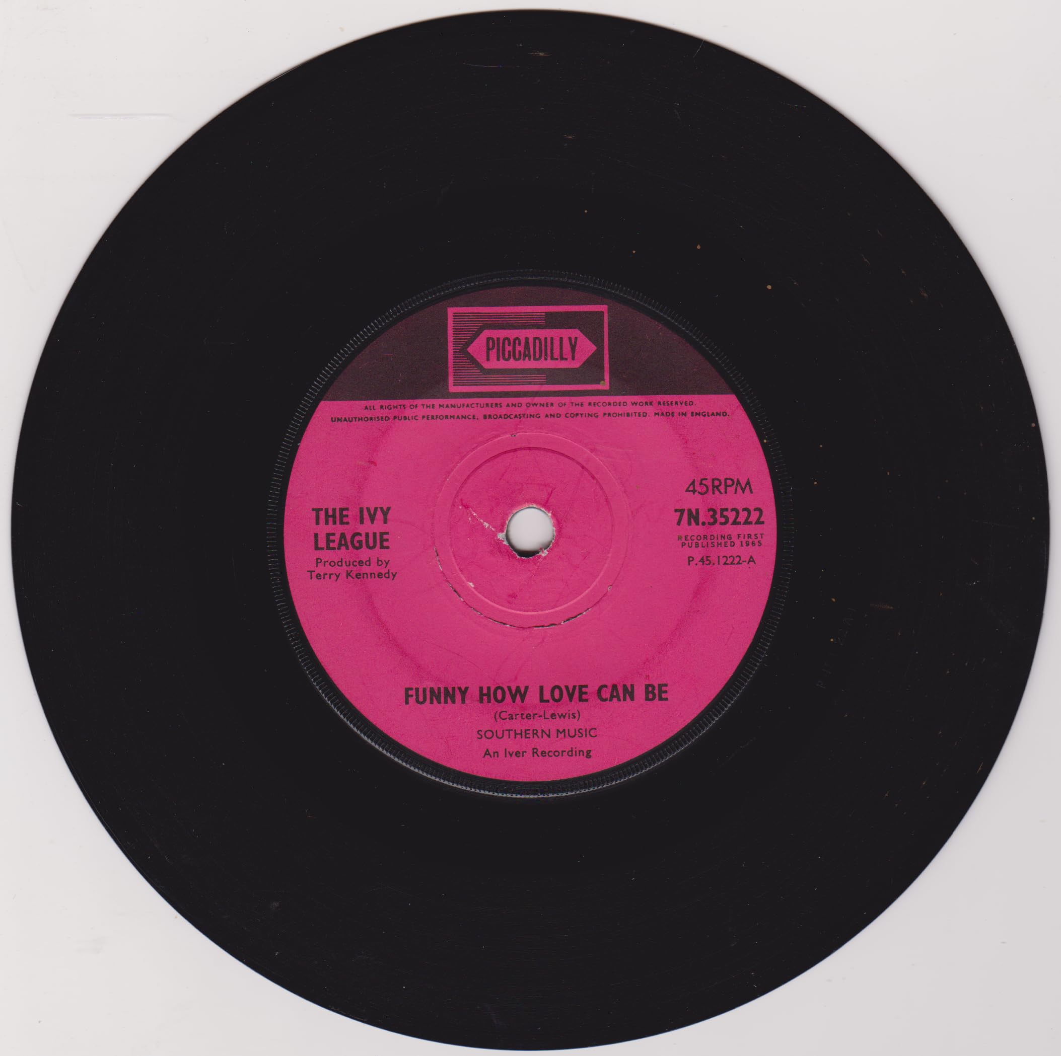 The Ivy League ‎– Funny How Love Can Be (Piccadilly 1965) 7" vinyl single VG/-
