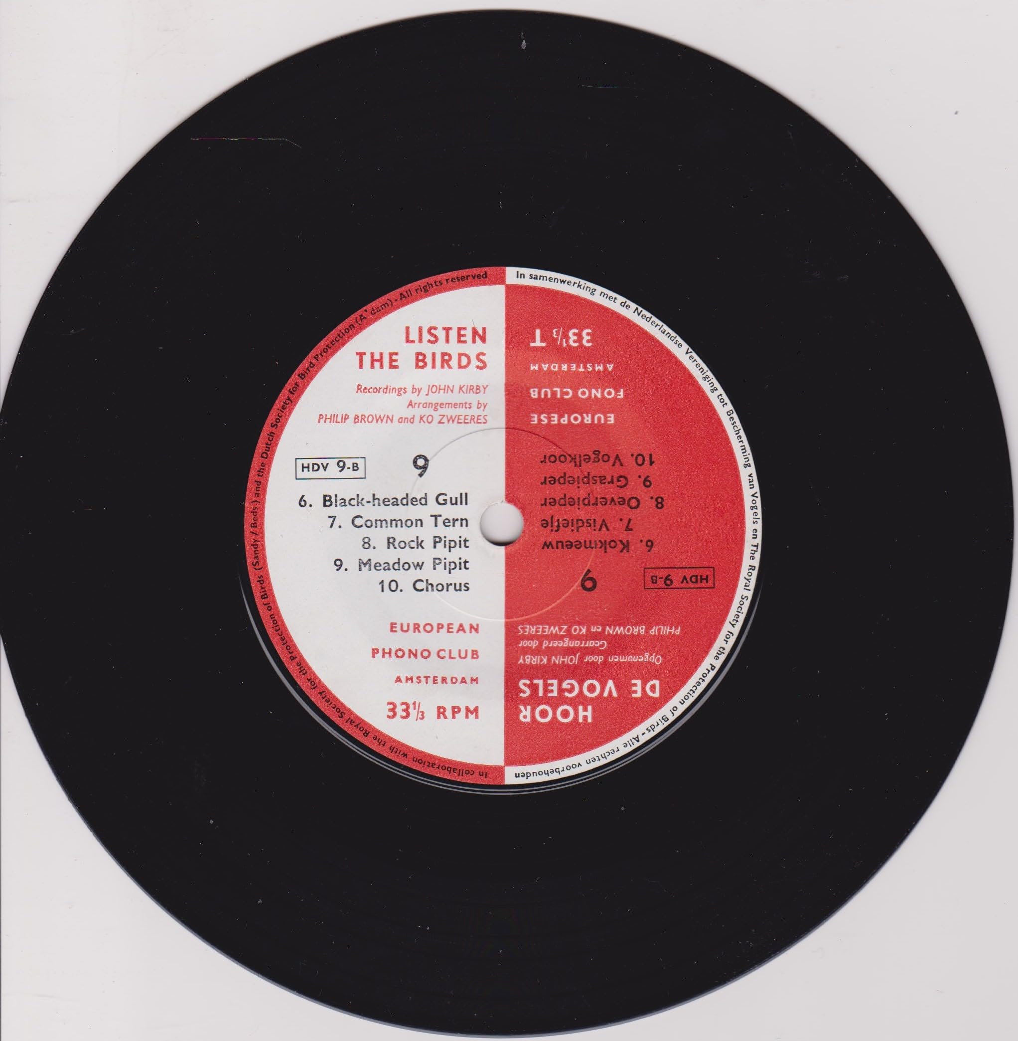 John Kirby - Listen to the Birds 9 (European Phono Club) 7" vinyl EP VG/VG