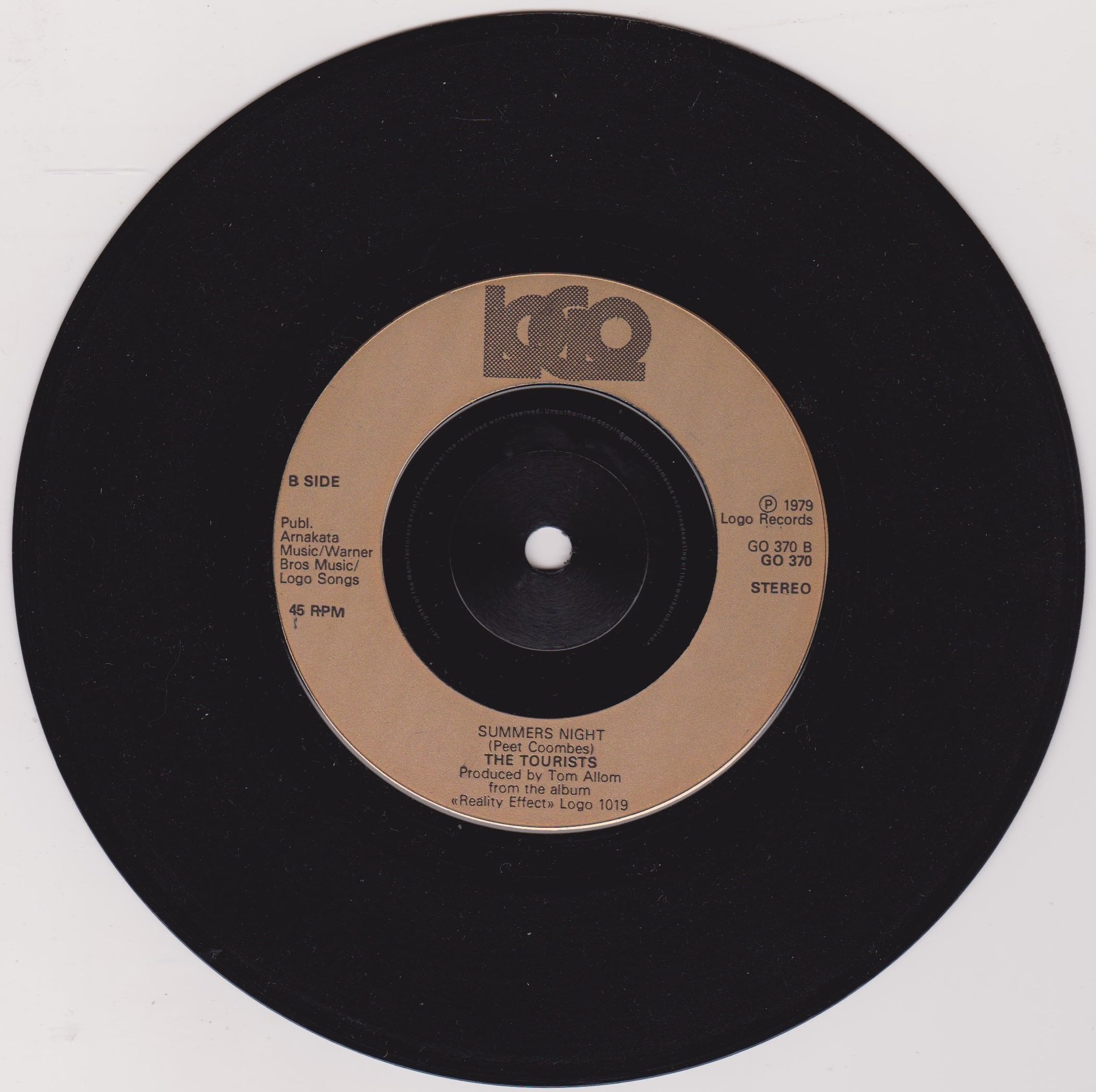 The Tourists – I Only Want To Be With You (Logo 1979) 7" vinyl single VG/-
