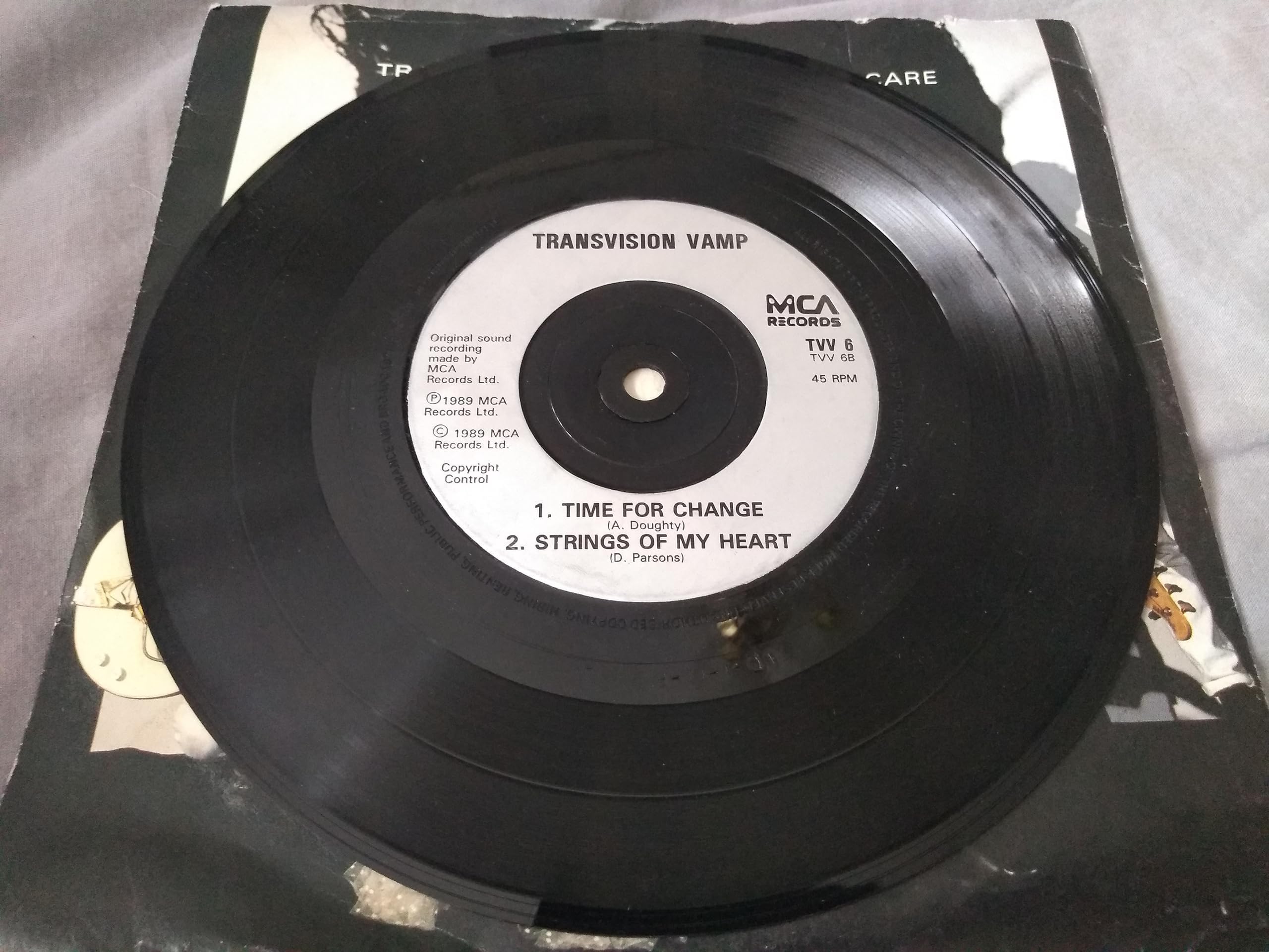 Transvision Vamp – Baby I Don't Care (MCA 1989) 7" vinyl single VG/VG