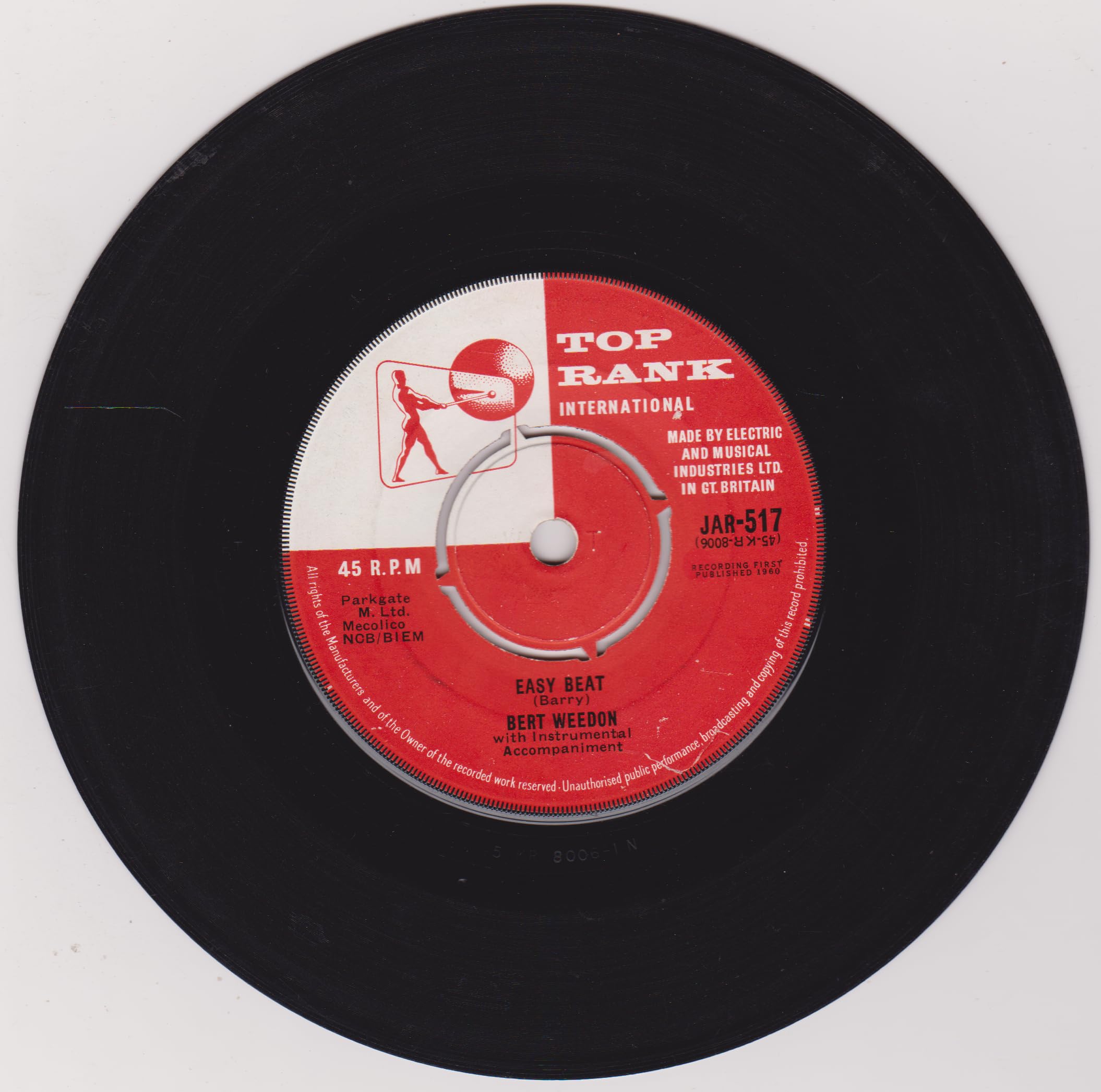 Bert Weedon – Sorry Robbie (Top Rank 1960) 7" vinyl single VG/-