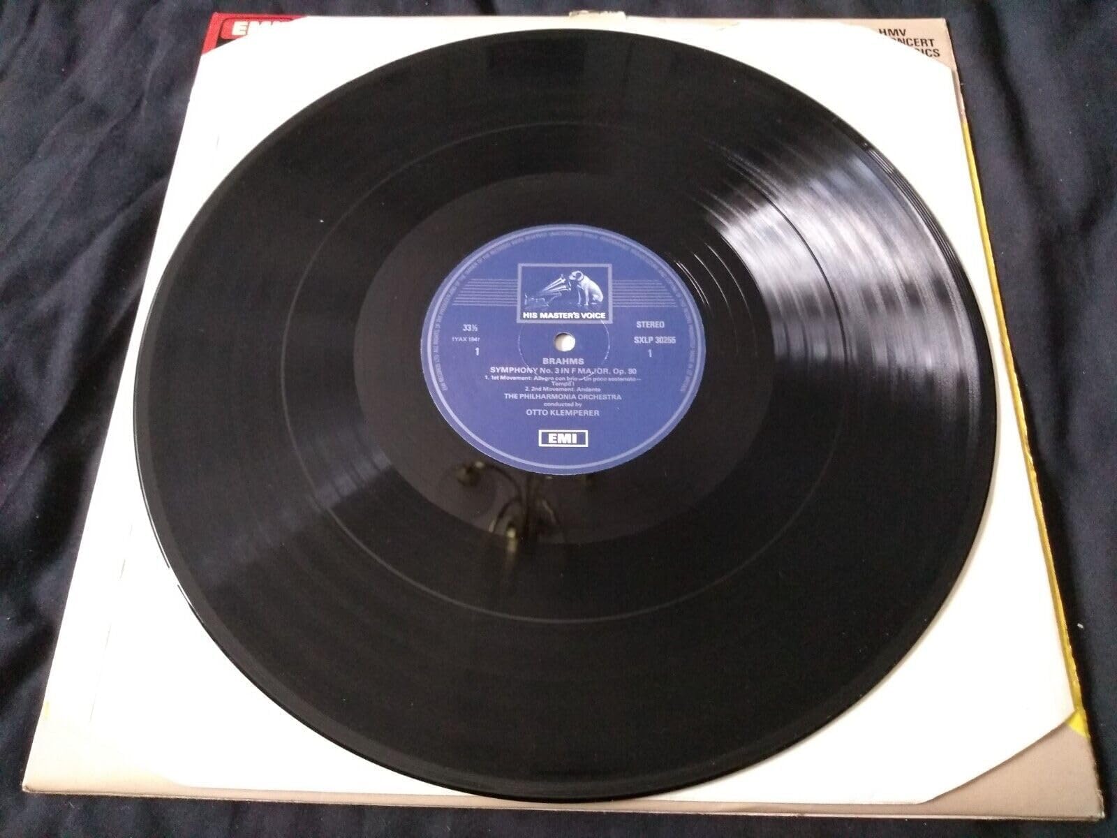 Brahms - Klemperer Conducts Brahms: Symphony No. 3 (HMV 1976) 12" vinyl LP VG/VG