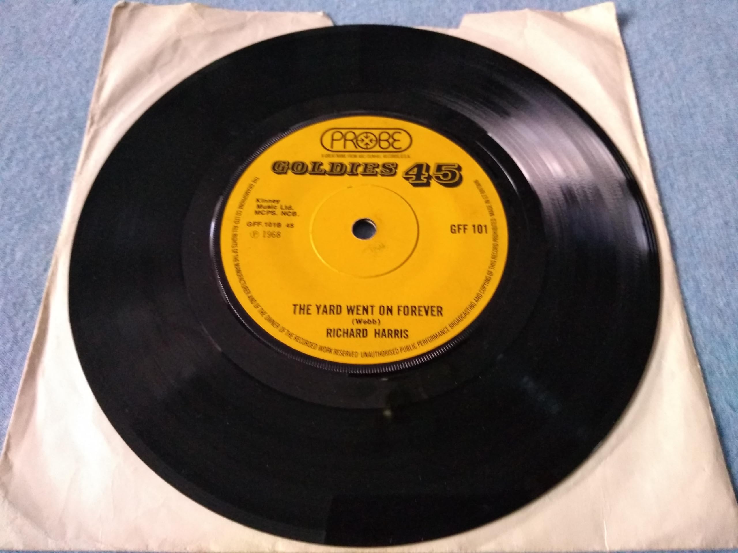 Richard Harris - MacArthur Park (Probe 1968) 7" vinyl single VG/G+