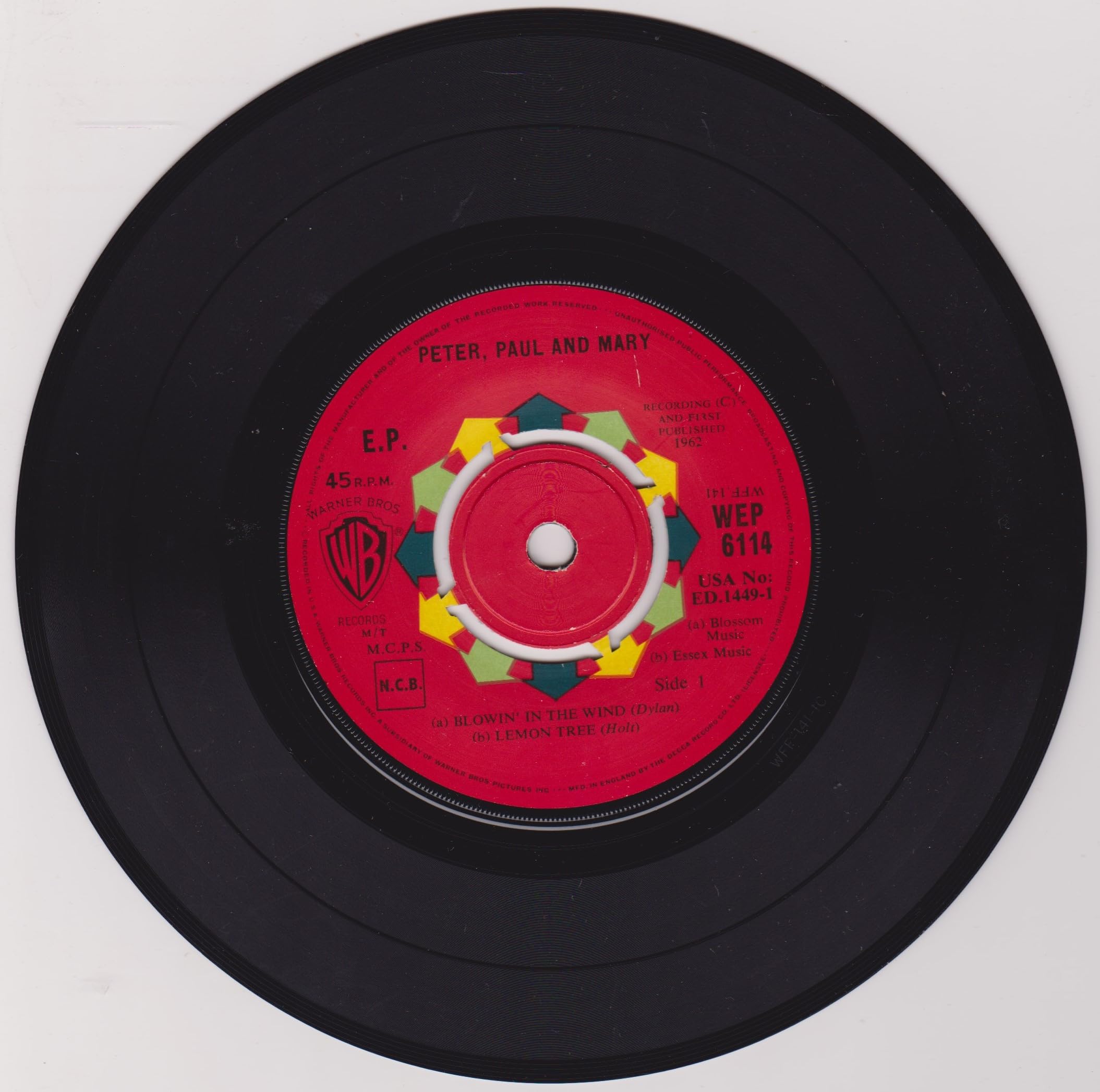 Peter, Paul and Mary (Warner Bros 1963) 7" vinyl EP VG/VG