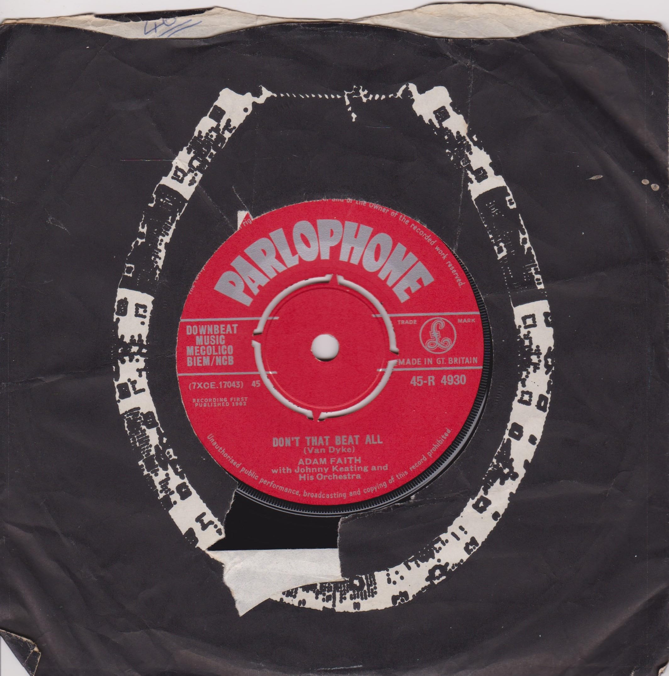 Adam Faith ‎– Mix Me A Person (Parlophone 1962) 7" vinyl single VG/-