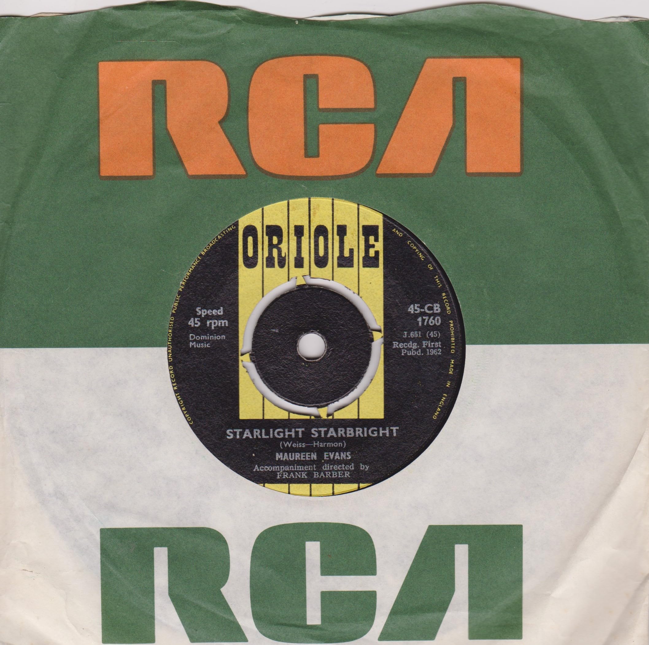 Maureen Evans ‎– Like I Do (Oriole 1962) 7" vinyl single VG/-