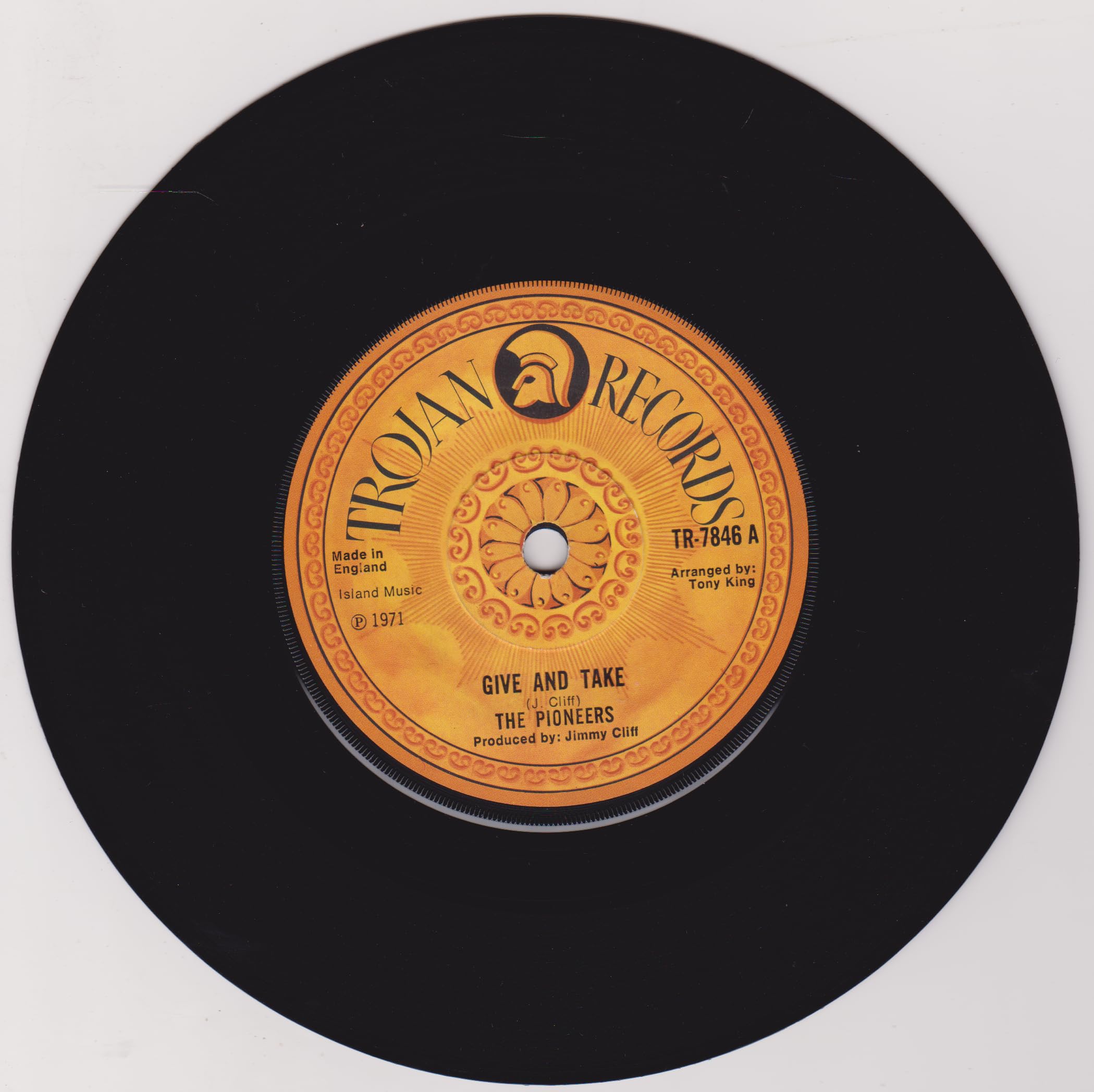 The Pioneers – Give And Take (Trojan 1971) 7" vinyl single VG/-