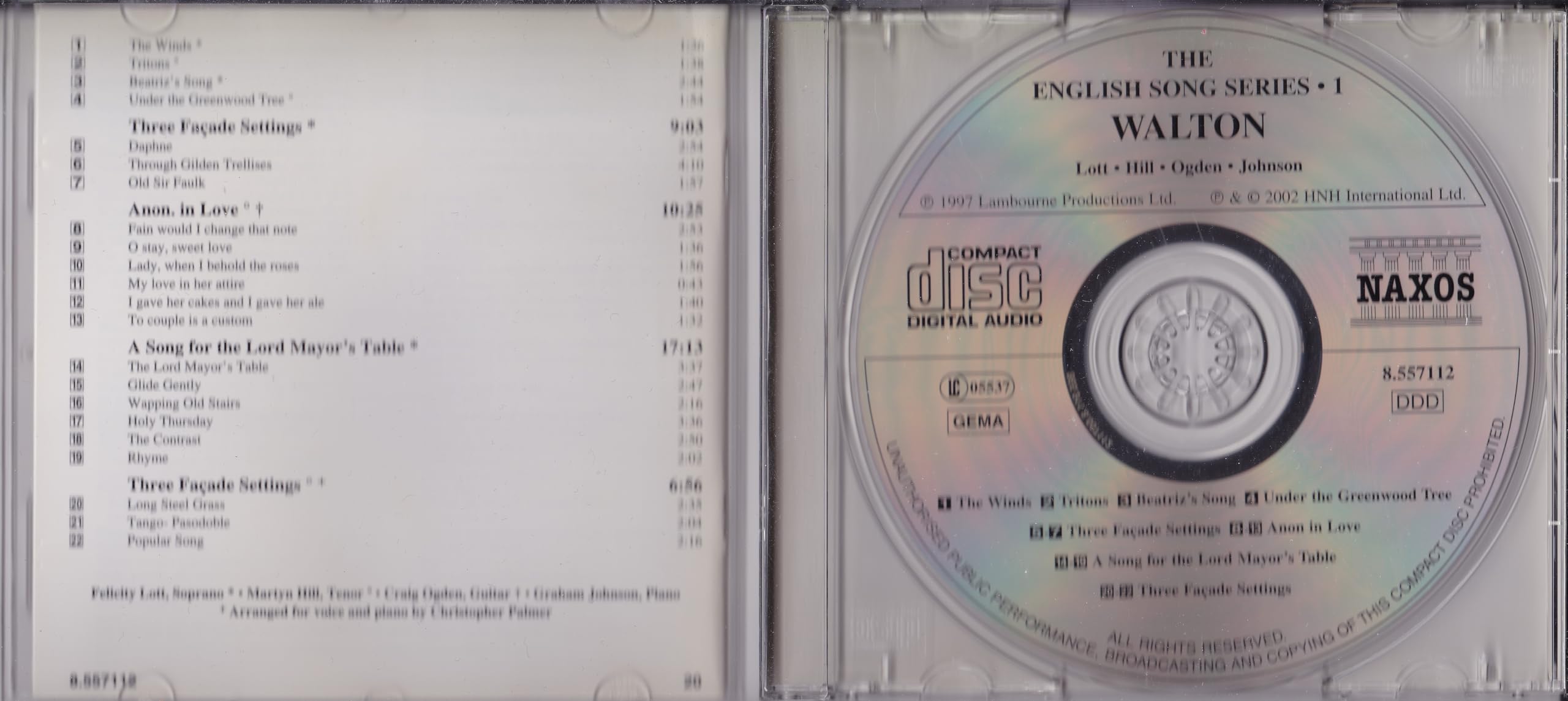 William Walton - The English Song Series 1 (2002) CD album