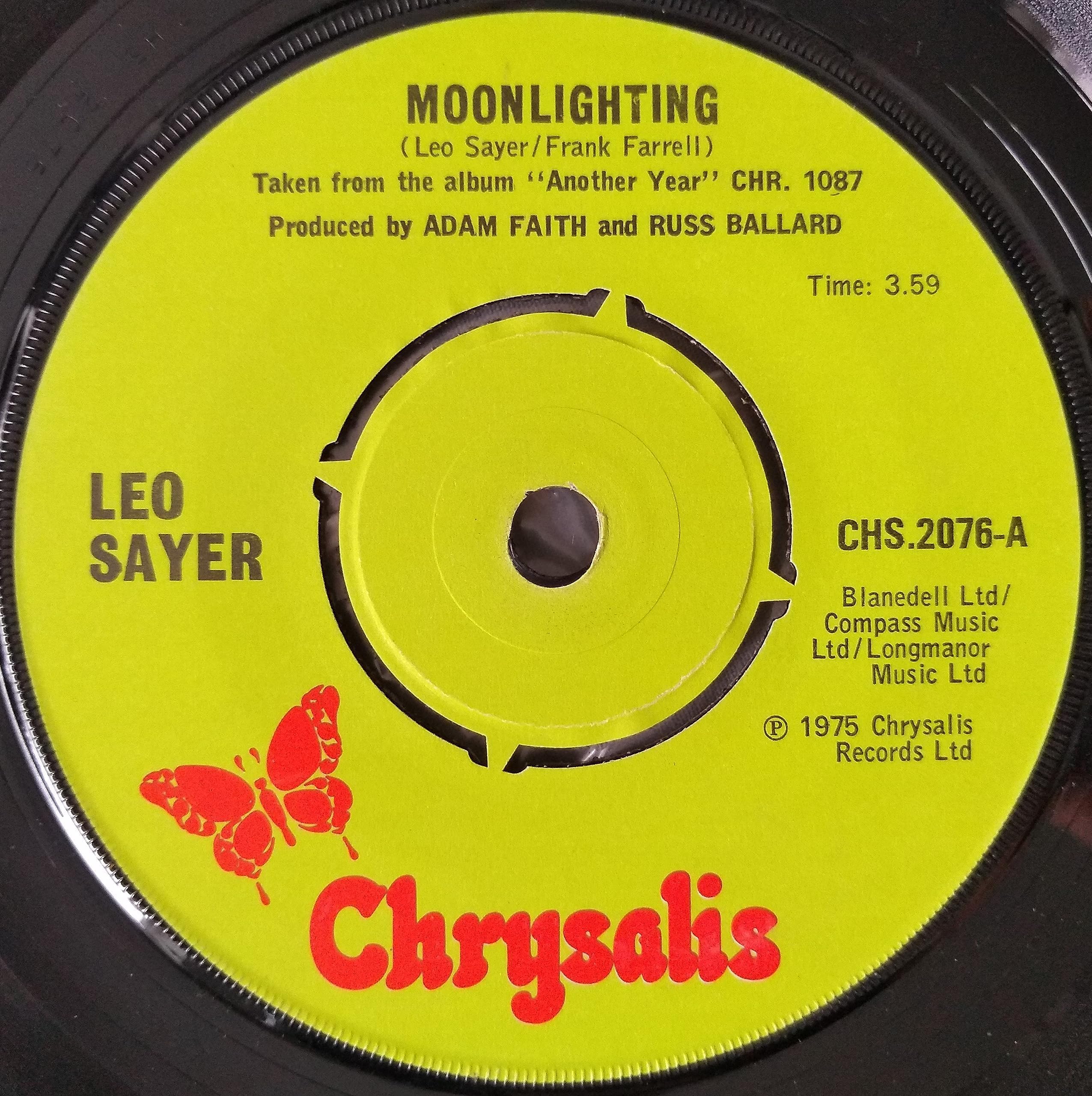 Leo Sayer – Moonlighting (Chrysalis 1975) 7" vinyl single VG/-