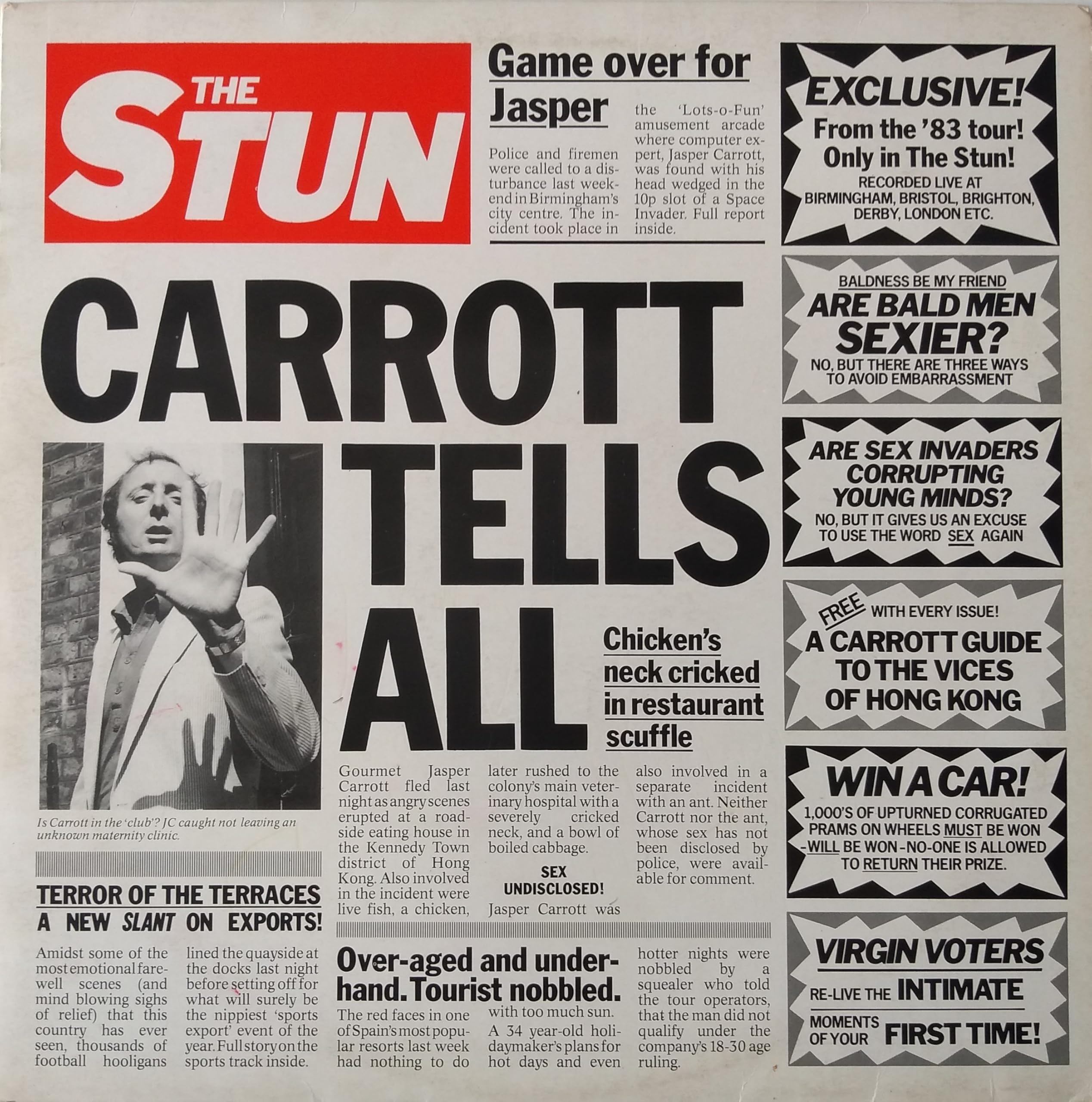Jasper Carrott – The Stun (Carrott Tells All) (DJMm 1983) 12" vinyl LP VG/VG