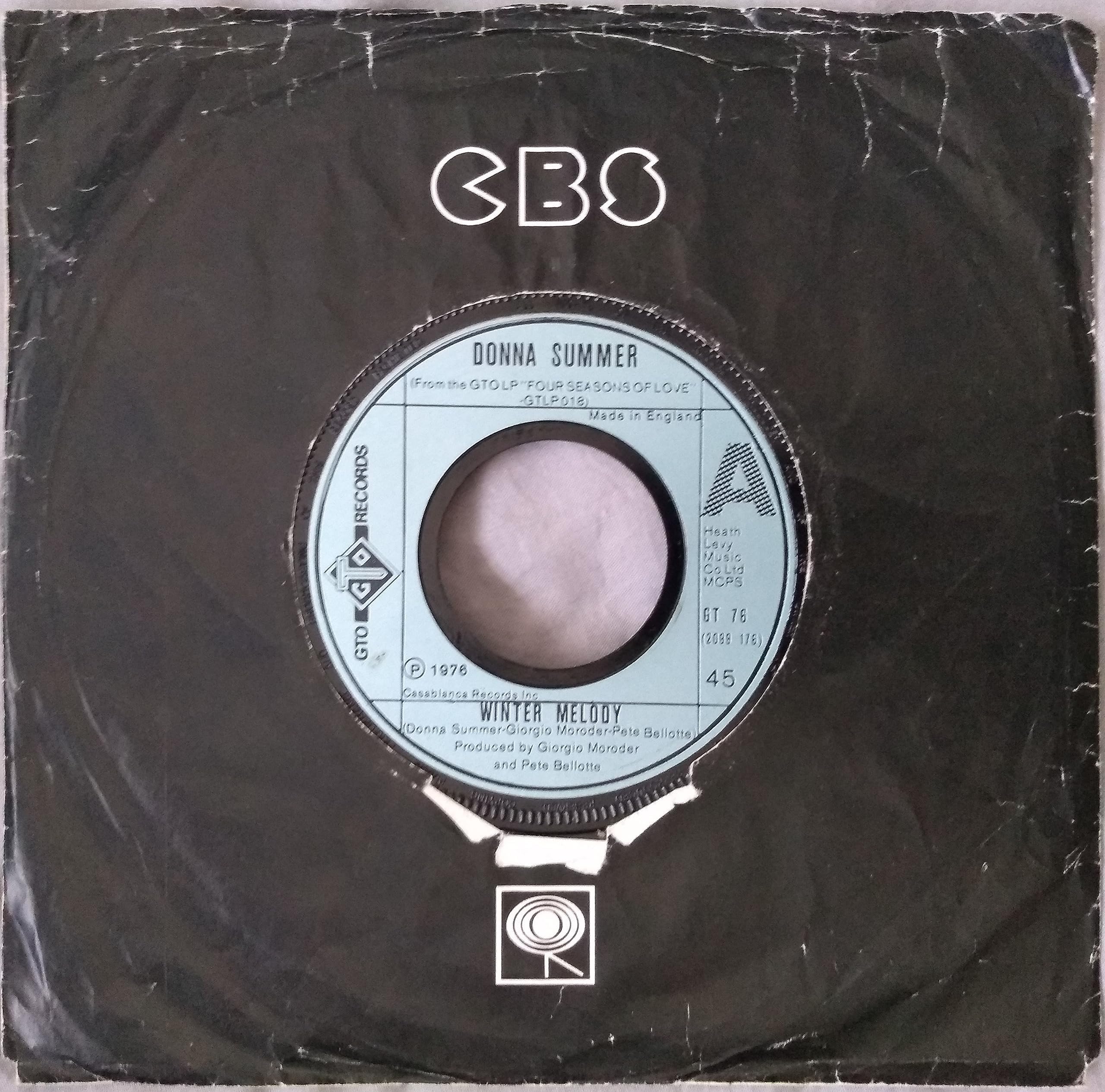 Donna Summer – Winter Melody (GTO 1976) 7" vinyl single VG/- jukebox centre