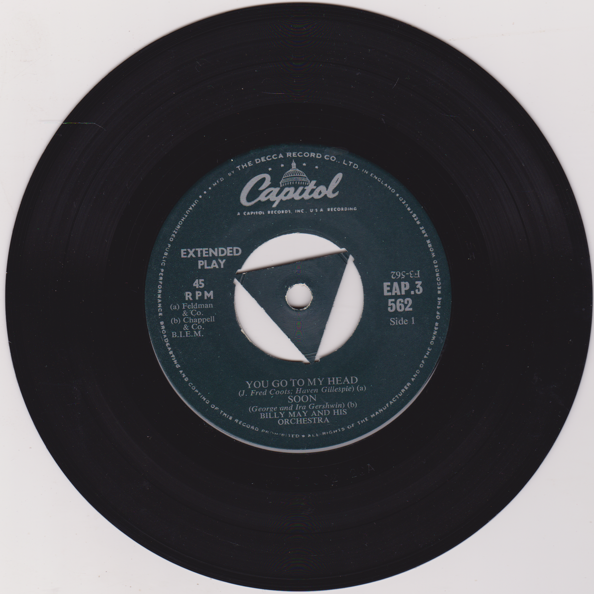 Billy May And His Orchestra ‎– Sorta-May Part 3 (Capitol 1955) 7" vinyl EP VG/VG