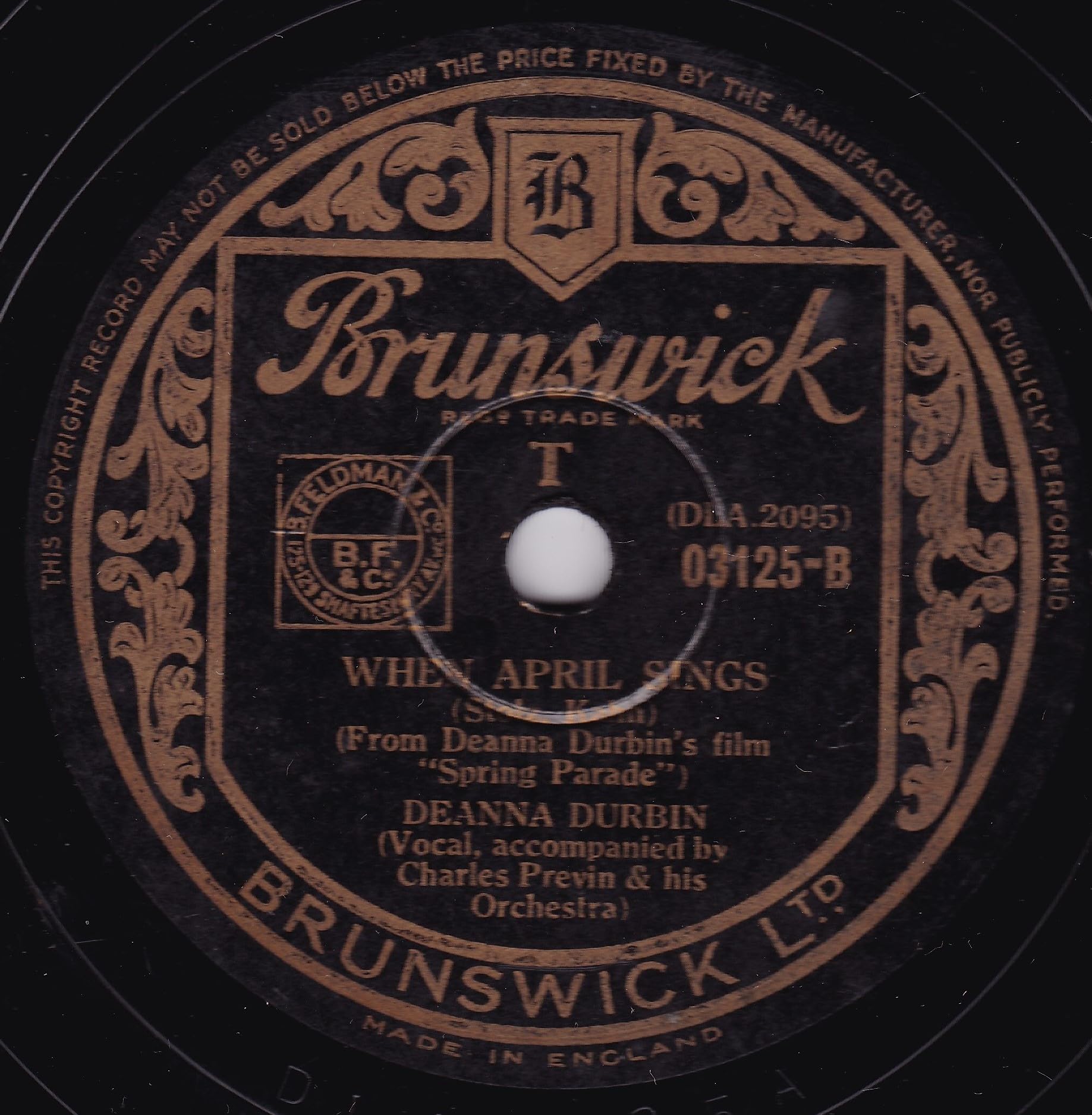 Deanna Durbin ‎– Waltzing In The Clouds (Brunswick 1940) 10" 78RPM shellac single VG/-
