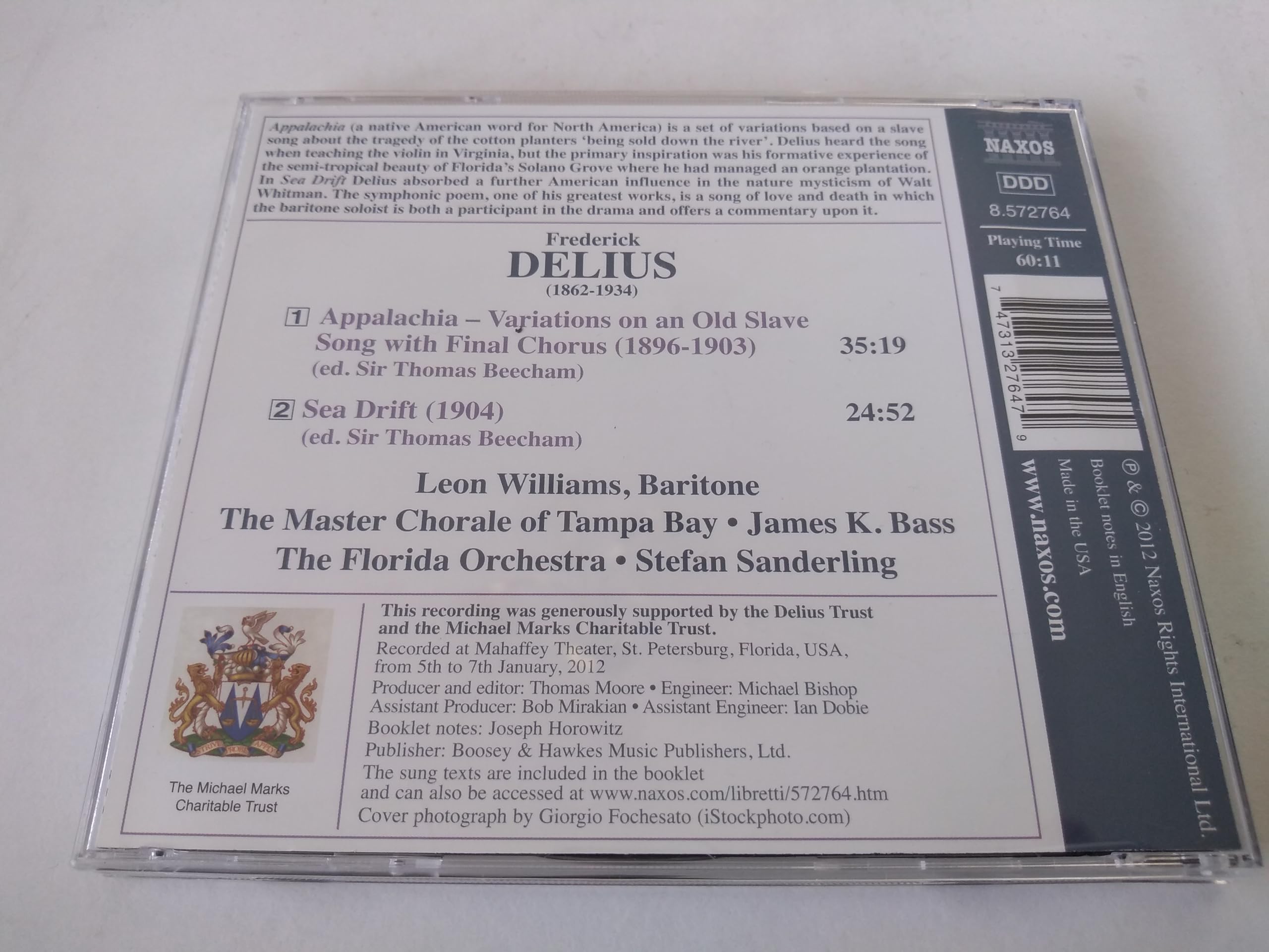 Delius - Appalachia • Sea Drift (2012) CD album