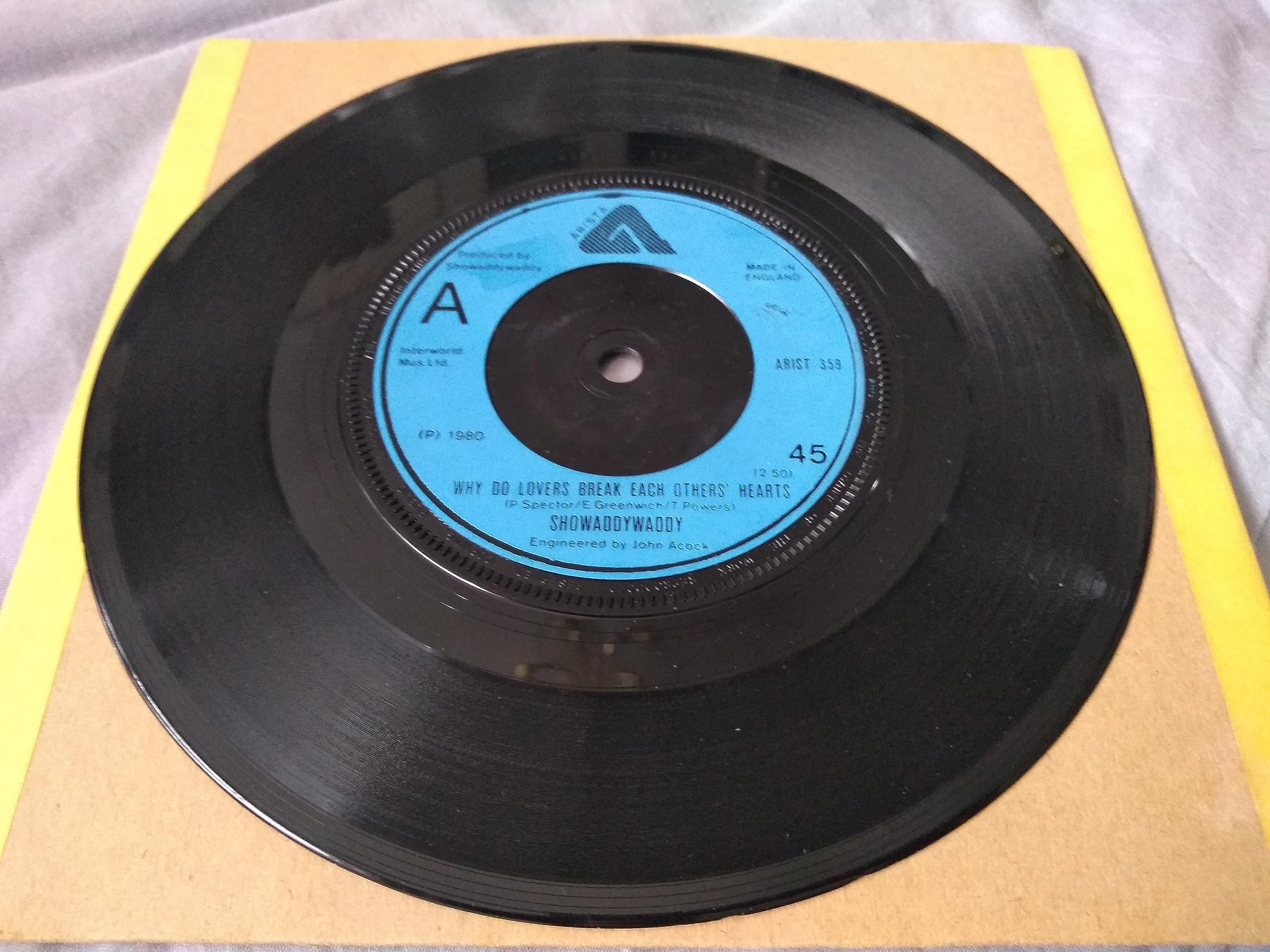 Showaddywaddy - Why Do Lovers Break Each Others' Hearts (Arista 1980) 7" vinyl single VG/-