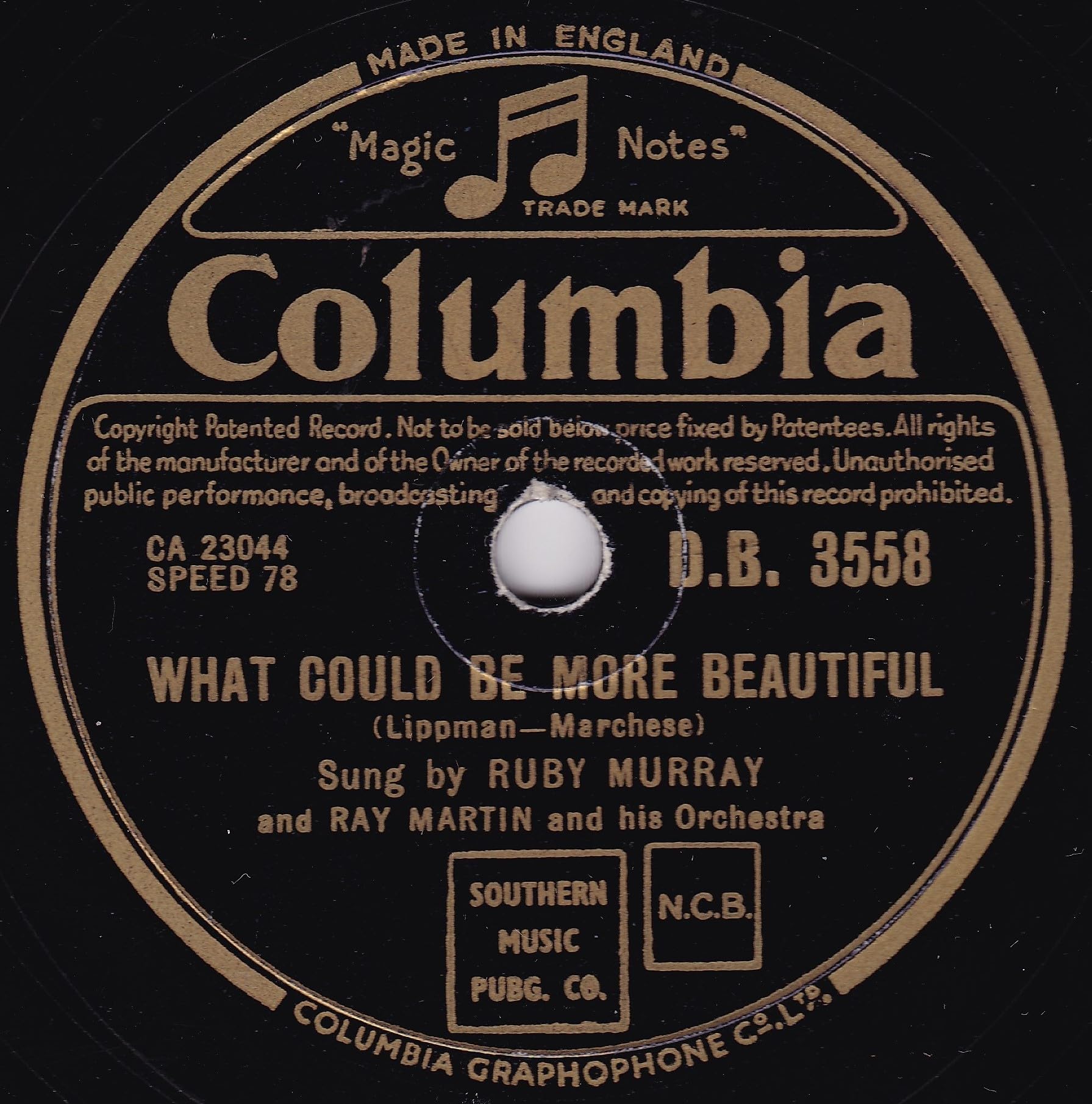 Ruby Murray And Ray Martin And His Orchestra ‎– Softly, Softly (Columbia 1955) 10" 78RPM shellac single VG/-
