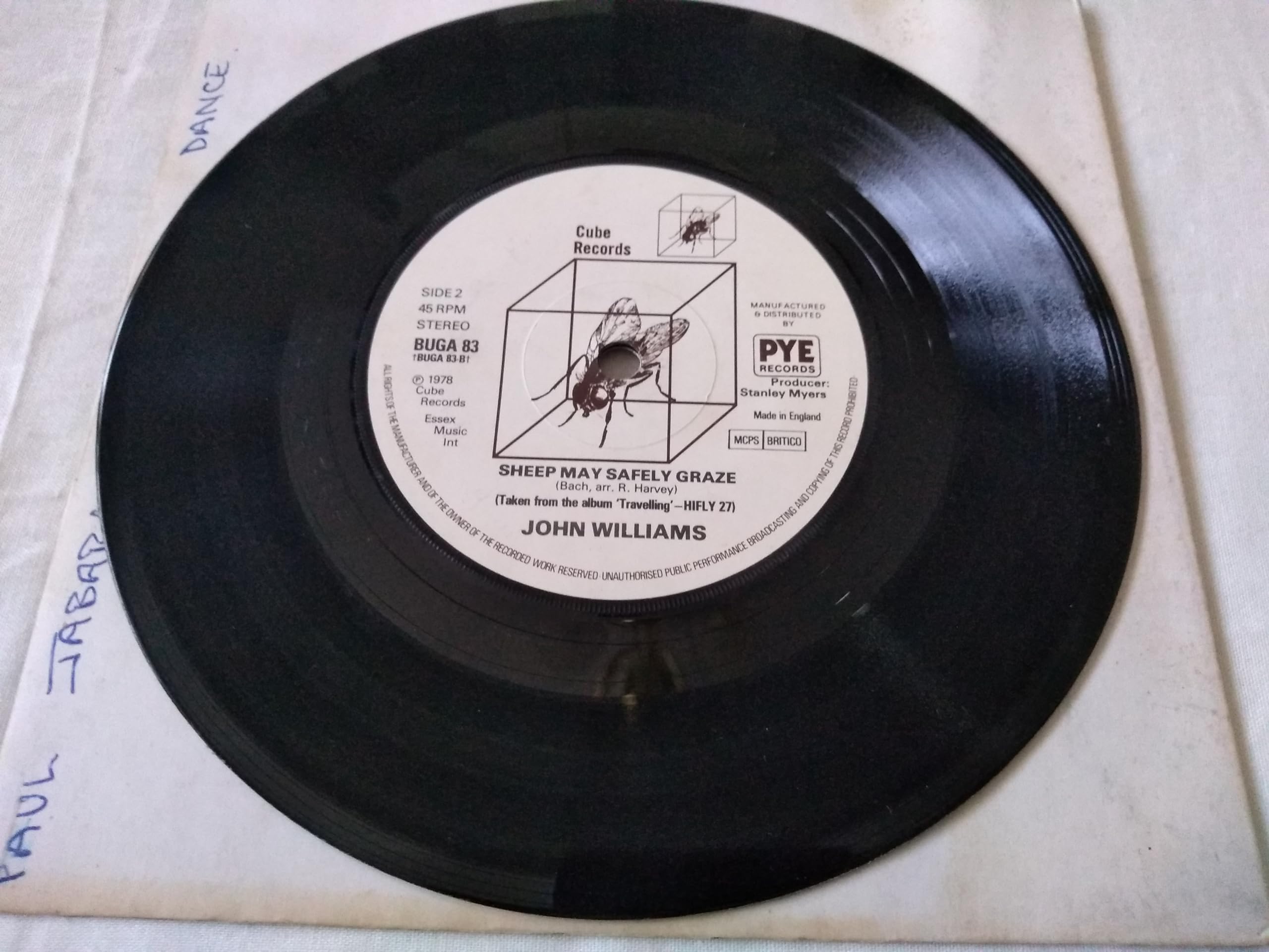 John Williams - Air On The 'G' String (Cube 1979) 7" vinyl single VG/-