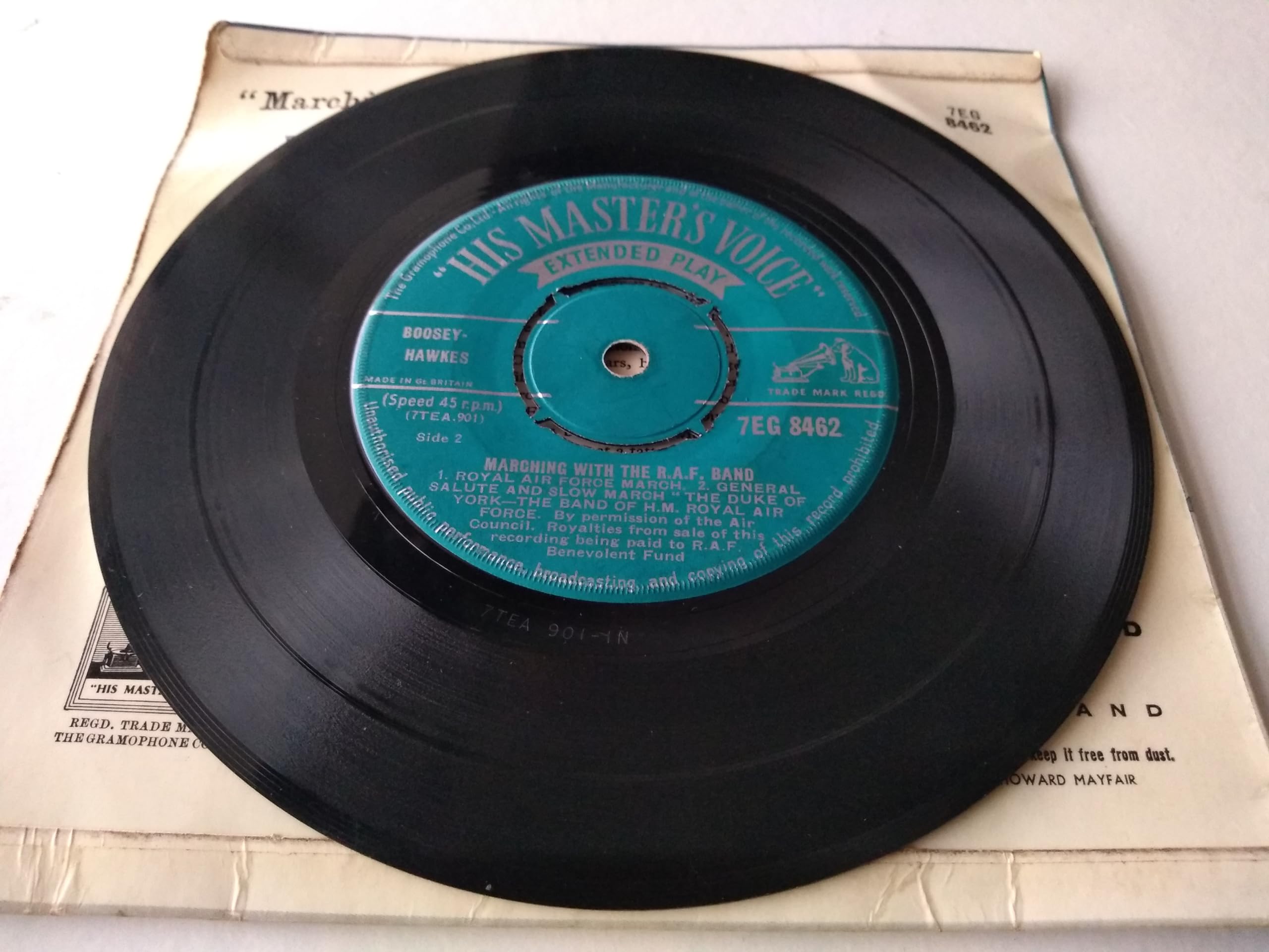 The Band Of H.M. Royal Air Force - Marching With The R.A.F. Band (HMV 1959) 7" vinyl EP VG/VG