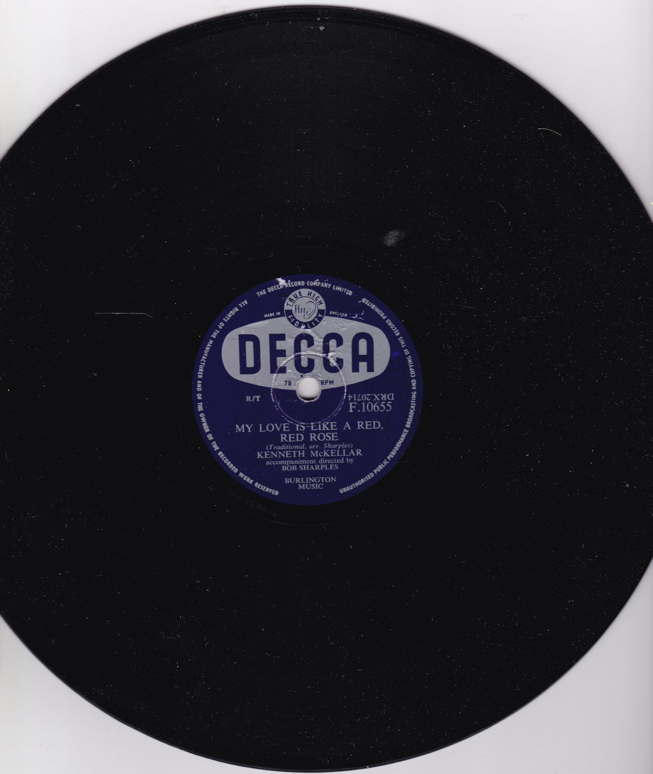Kenneth McKellar ‎– My Ain Folk (Decca 1955) 10" 78RPM shellac single VG/-