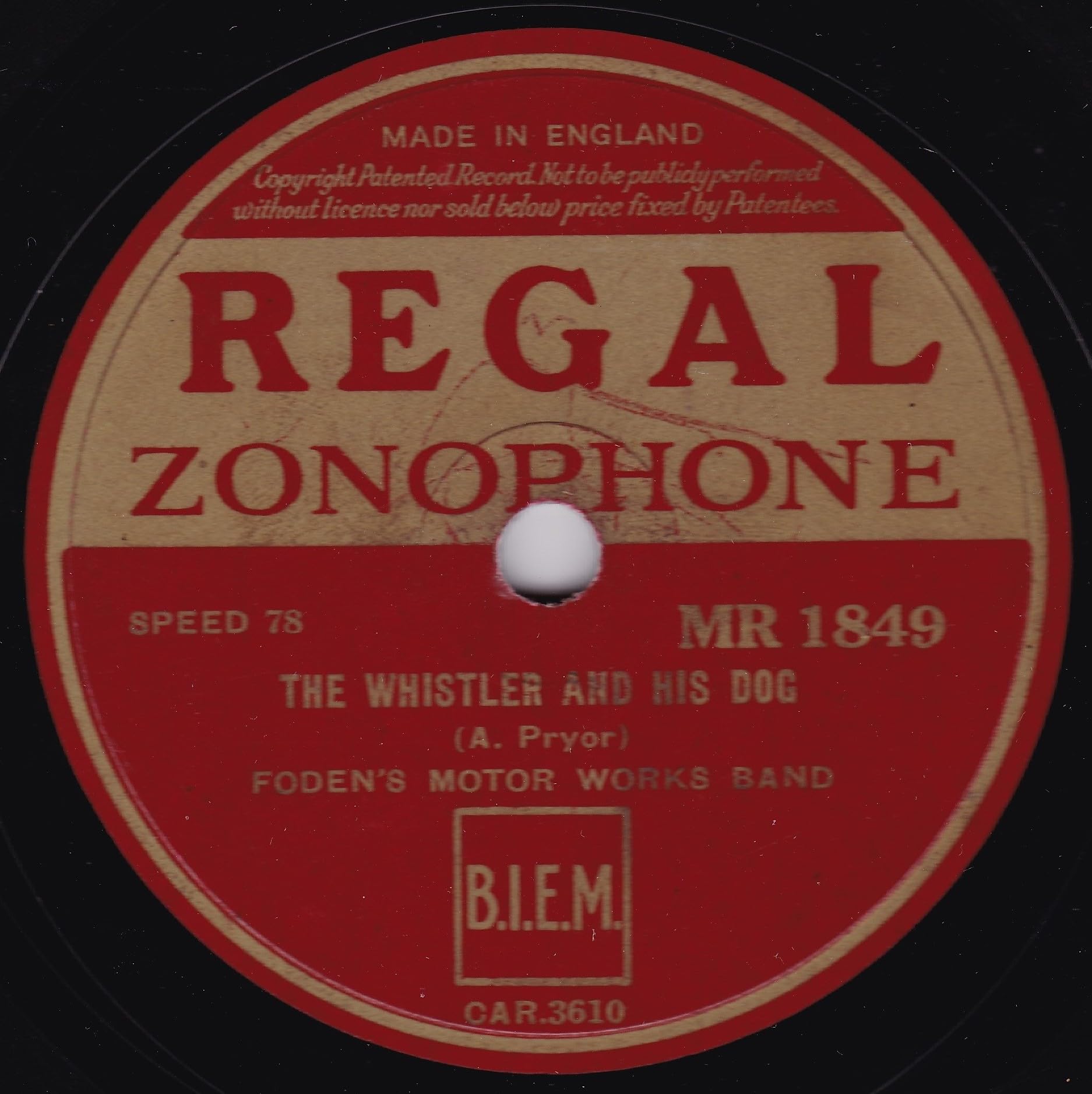 Foden's Motor Works Band – Hunting Medley (Regal Zonophone 1935) 78 RPM shellac single VG/-