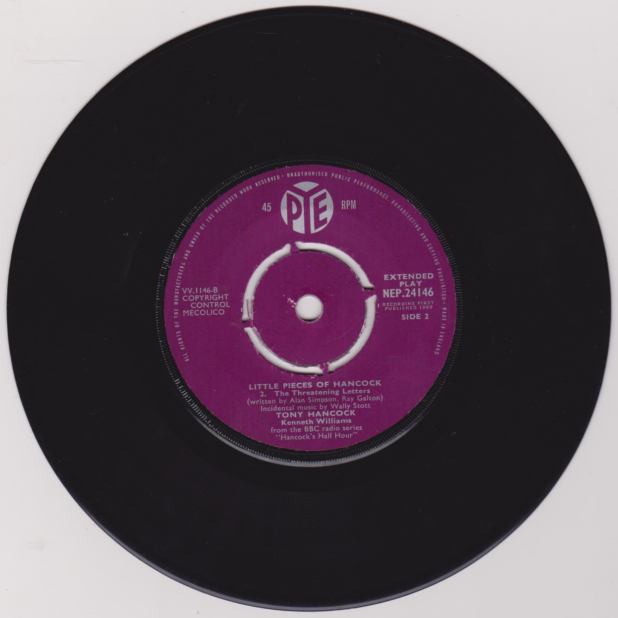Tony Hancock - Little Pieces of Hancock (Pye 1960) 7" vinyl EP VG/G+