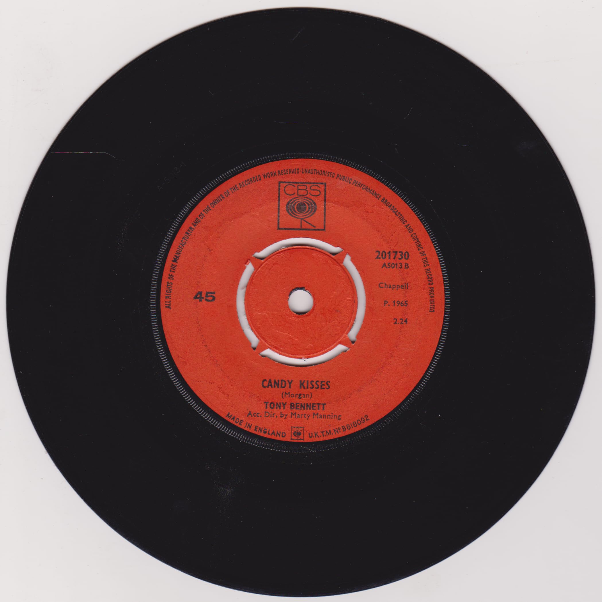 Tony Bennett – (I Left My Heart) In San Francisco (CBS 1965) 7" vinyl single VG/-