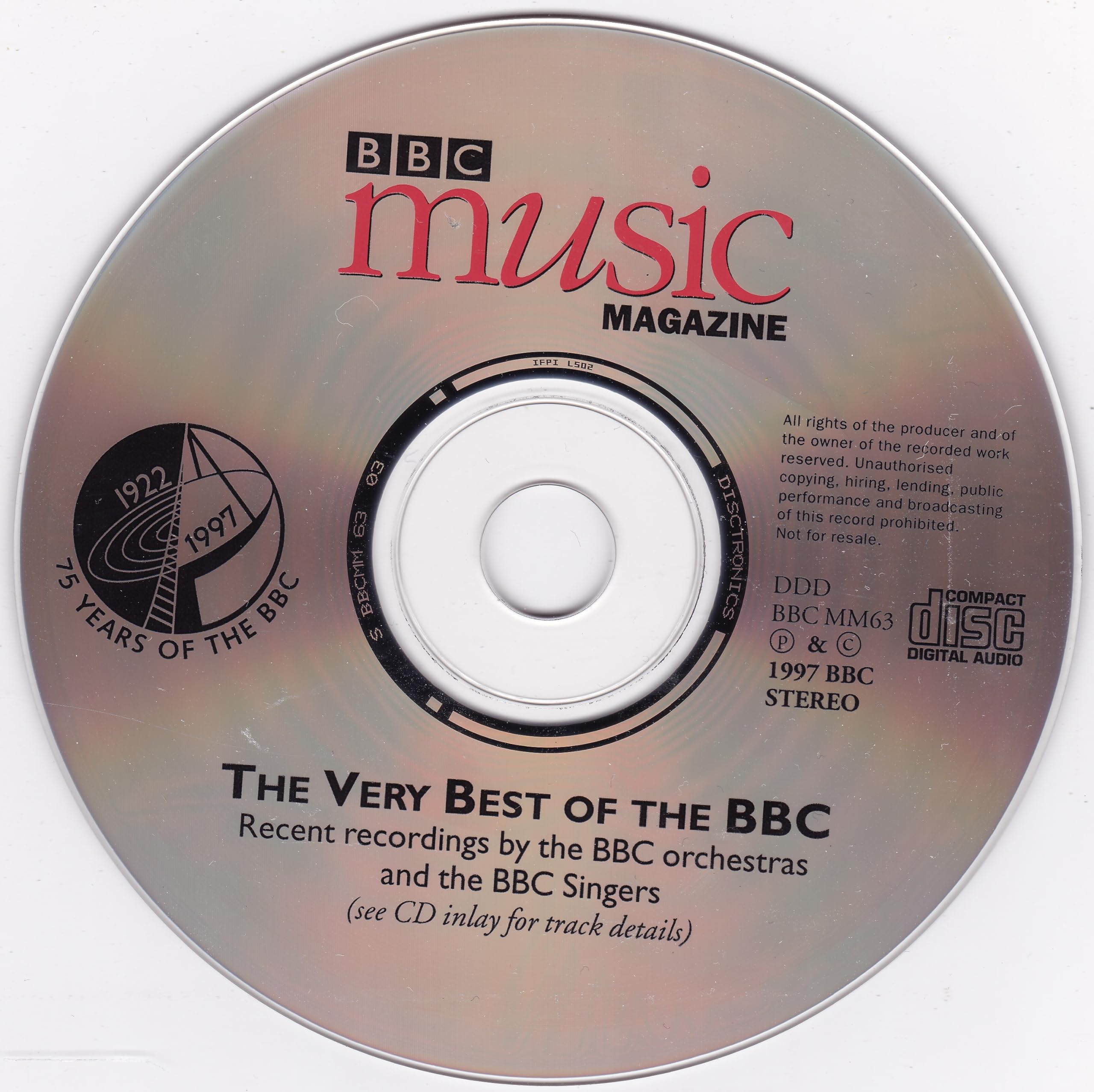 Various ‎– The Very Best Of The BBC: Celebrating The BBC Orchestras And BBC Singers (1997) CD album