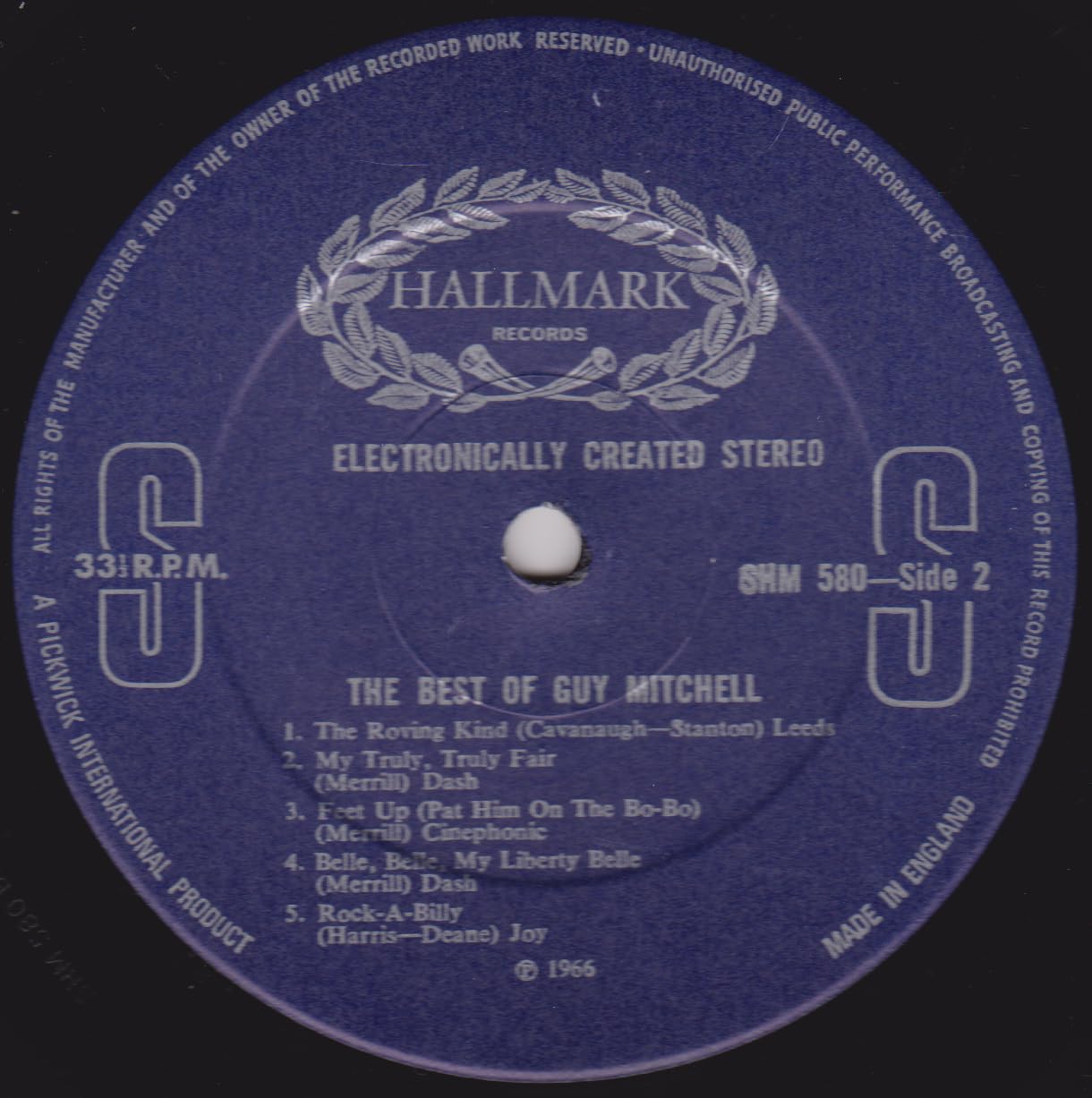 The Best of Guy Mitchell (Hallmark) 12" vinyl LP VG/VG