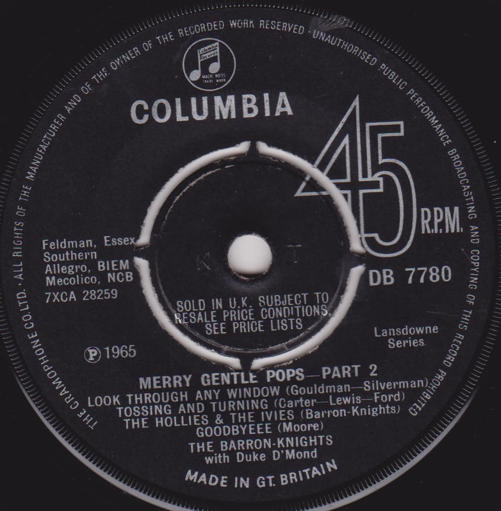The Barron Knights With Duke D'Mond – Merry Gentle Pops (Colombia 1965) 7" vinyl single VG/-