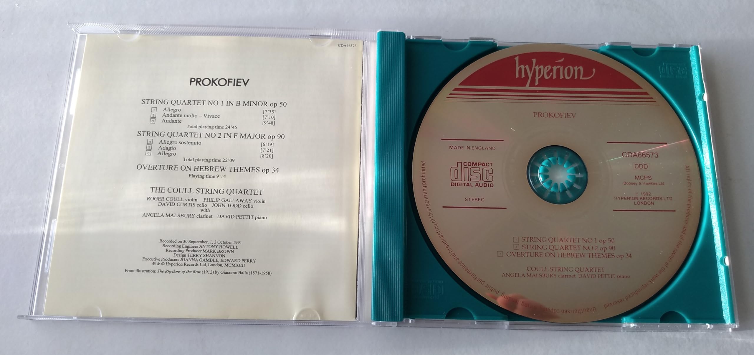 Prokofiev, Coull Quartet ‎– String Quartets (1992) CD album