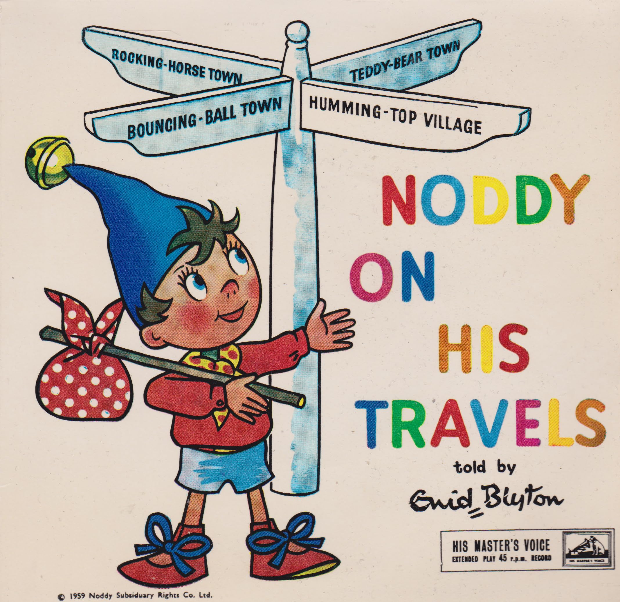 Enid Blyton – Noddy On His Travels (Columbia 1959) 7" vinyl EP VG/VG
