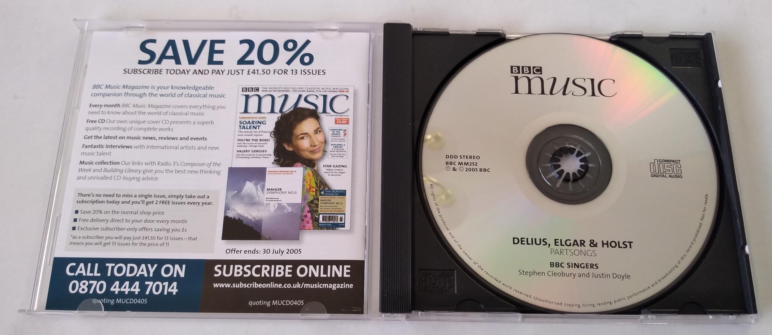 Delius, Elgar, Holst ‎– To Be Sung Of A Summer Night On The Water / Partsongs (2005) CD album