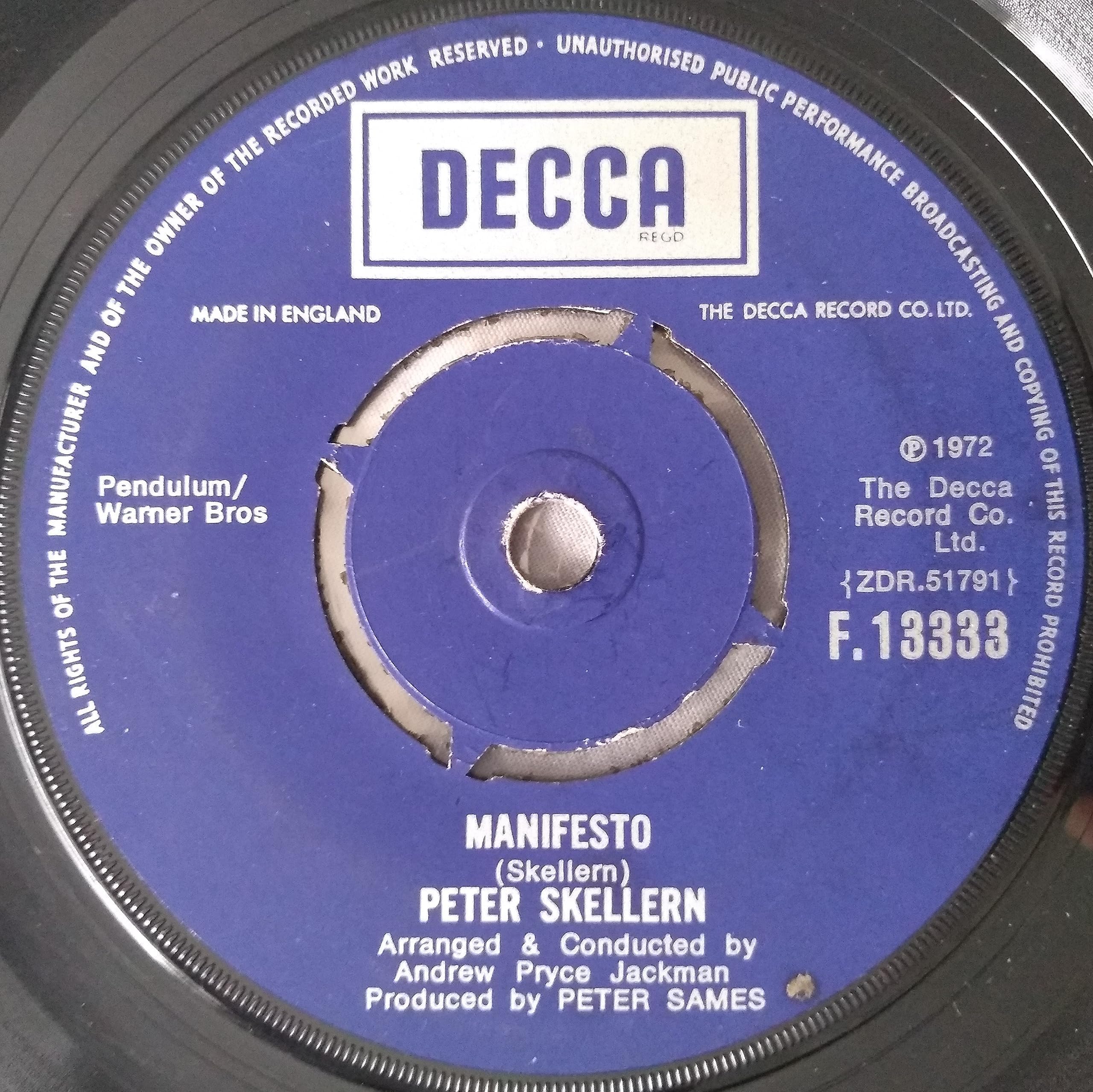 Peter Skellern – You're A Lady (Decca 1972) 7" vinyl single VG/-