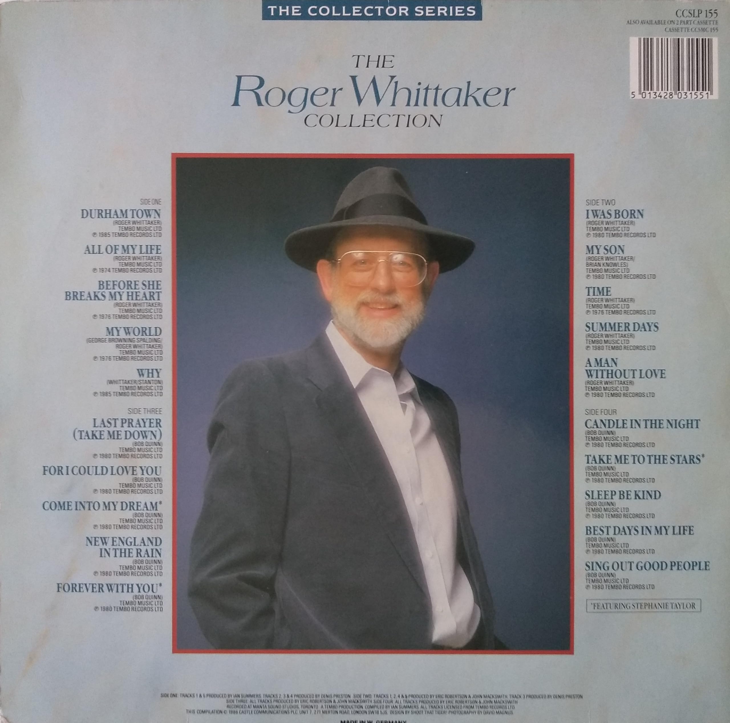 Roger Whittaker – The Roger Whittaker Collection (Castle Communications 1986) 2x12" vinyl LP VG/VG