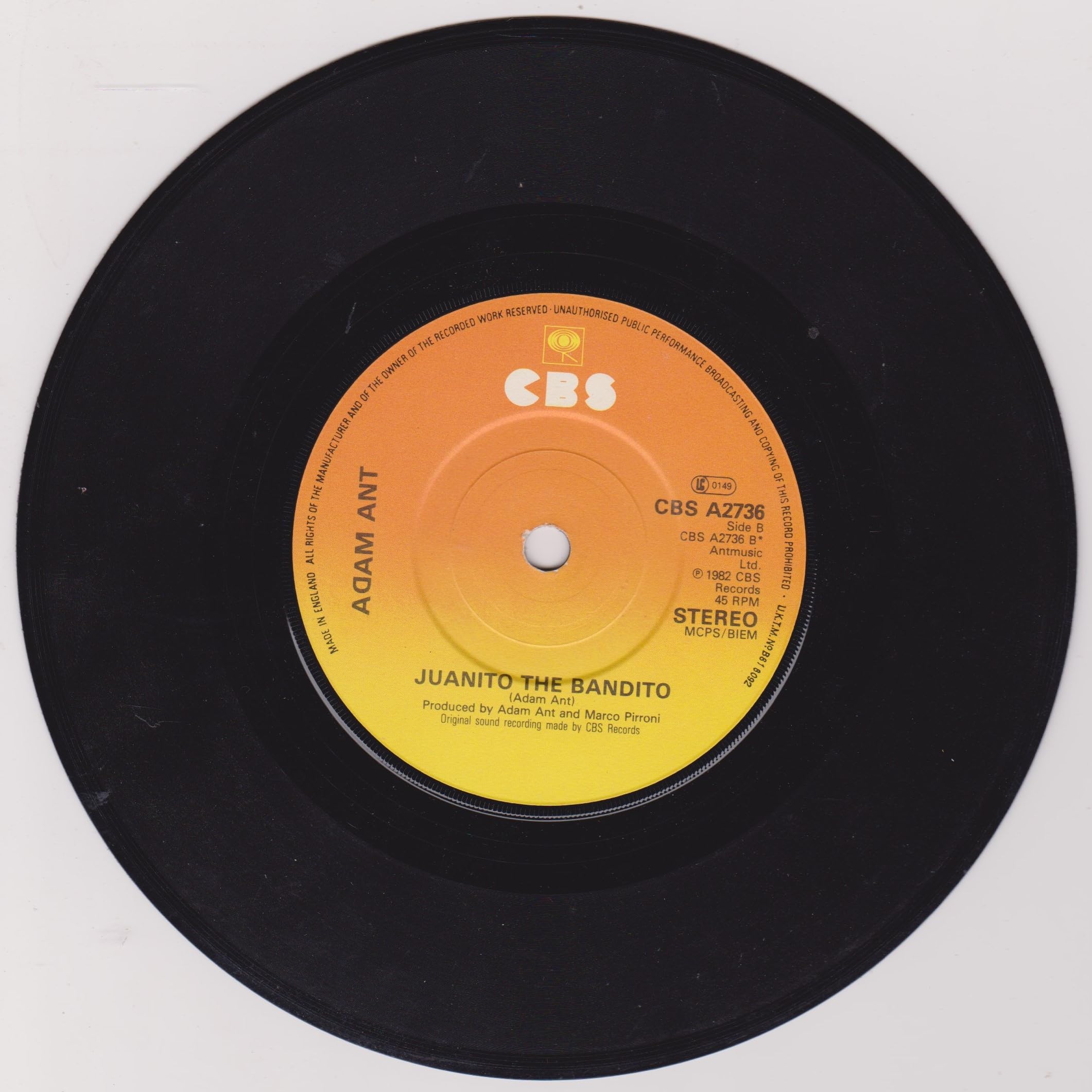 Adam Ant - Friend or Foe (CBS 1982) 7" vinyl P/S single VG/VG