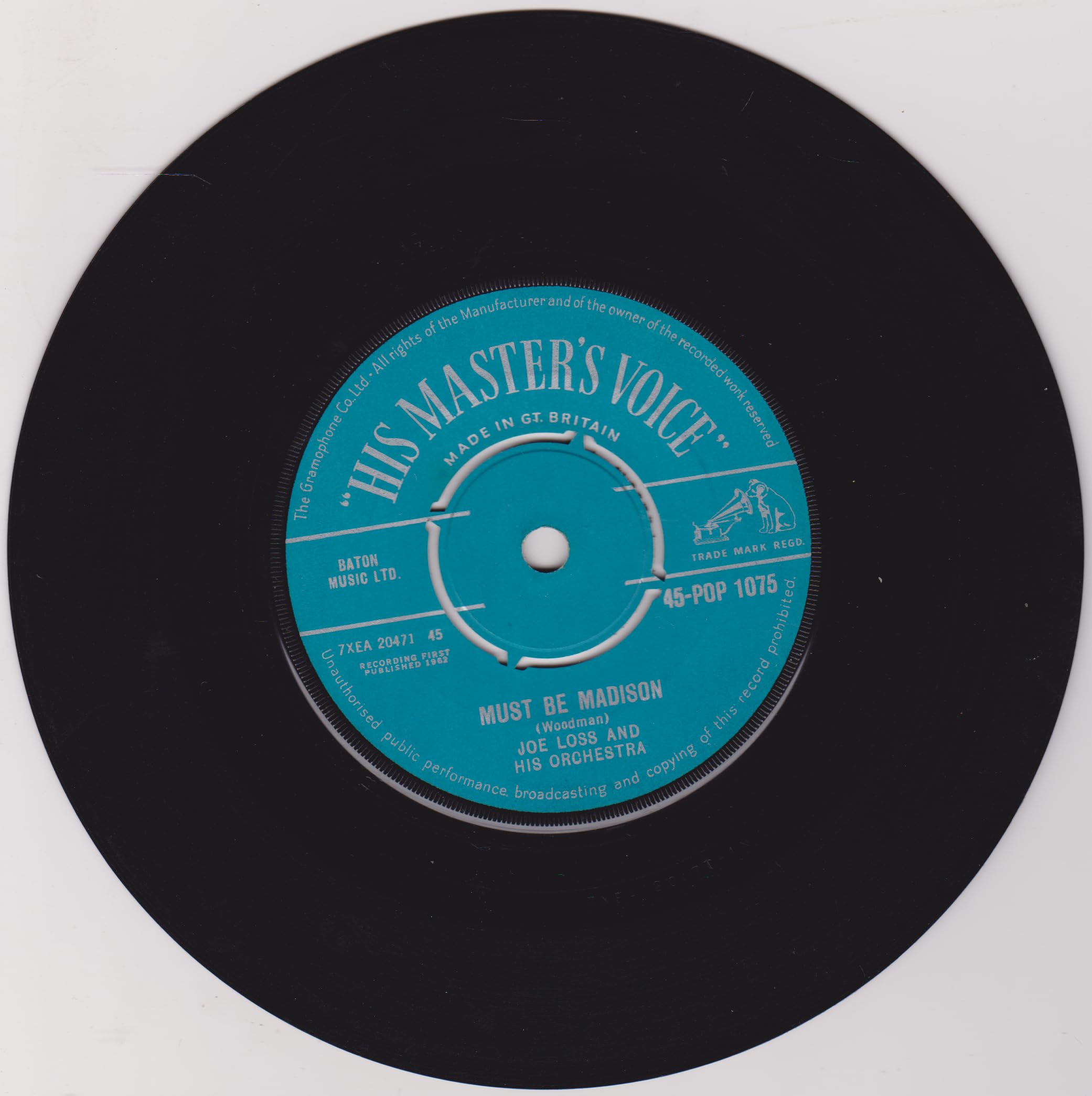 Joe Loss and His Orchestra – Must Be Madison (HMV 1962) 7" vinyl single VG/-