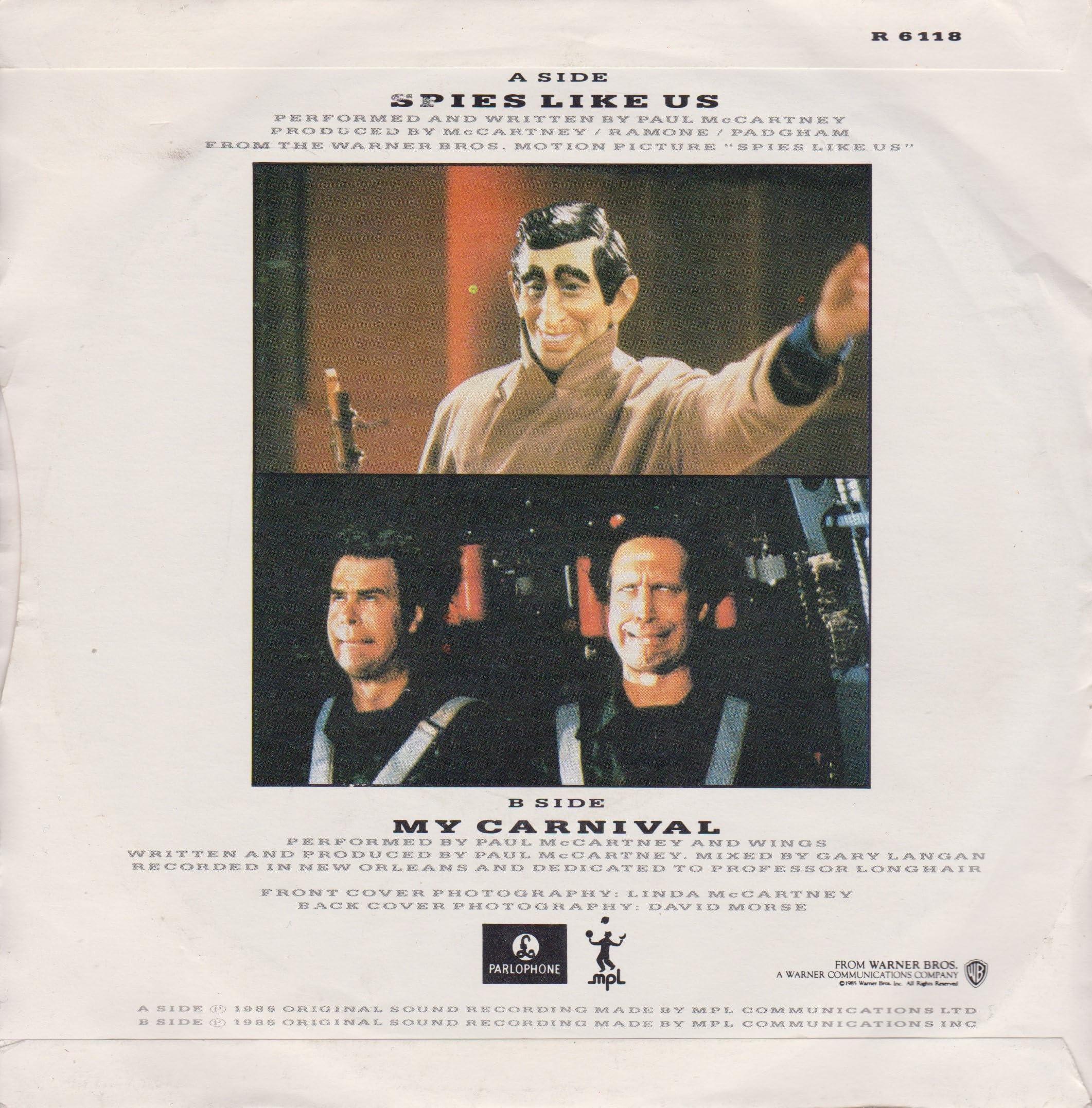 Paul McCartney - Spies Like Us (Parlophone 1986) 7" vinyl single VG/VG