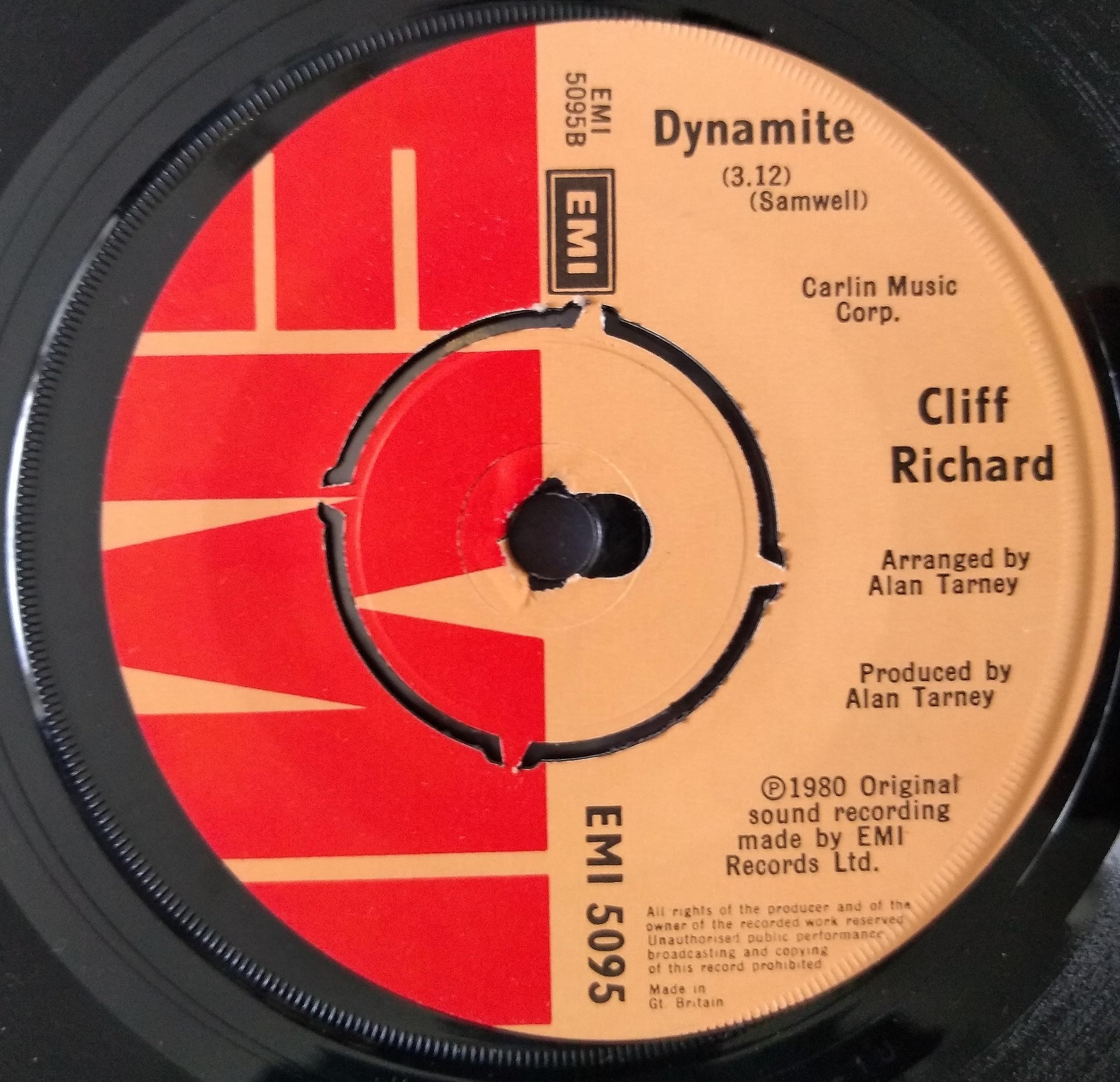 Cliff Richard - Dreamin' (EMI 1980) 7" vinyl single VG/-