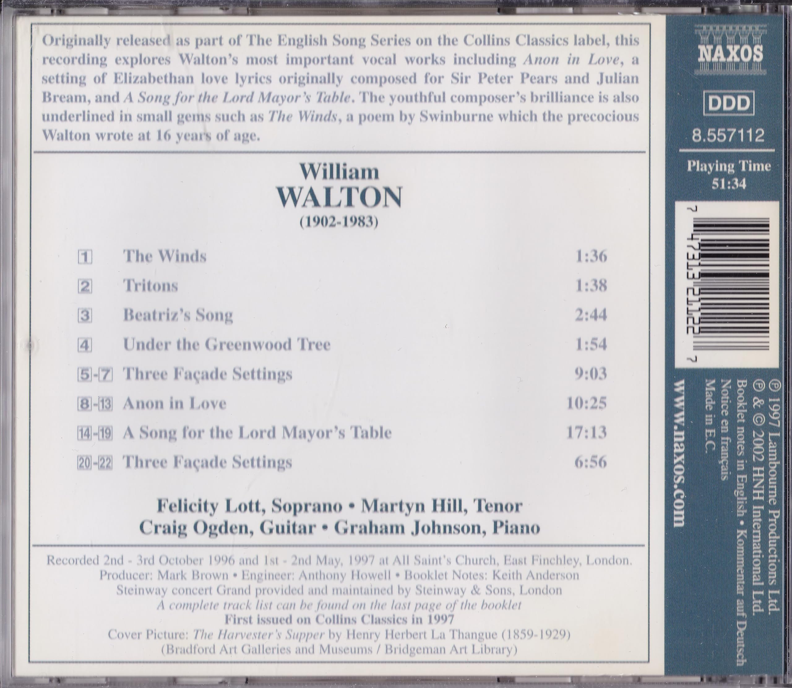 William Walton - The English Song Series 1 (2002) CD album