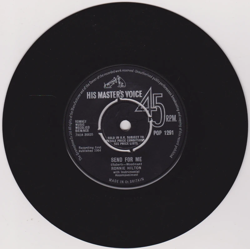 Ronnie Hilton – Don't Let The Rain Come Down (HMV 1964) 7" vinyl single VG/VG