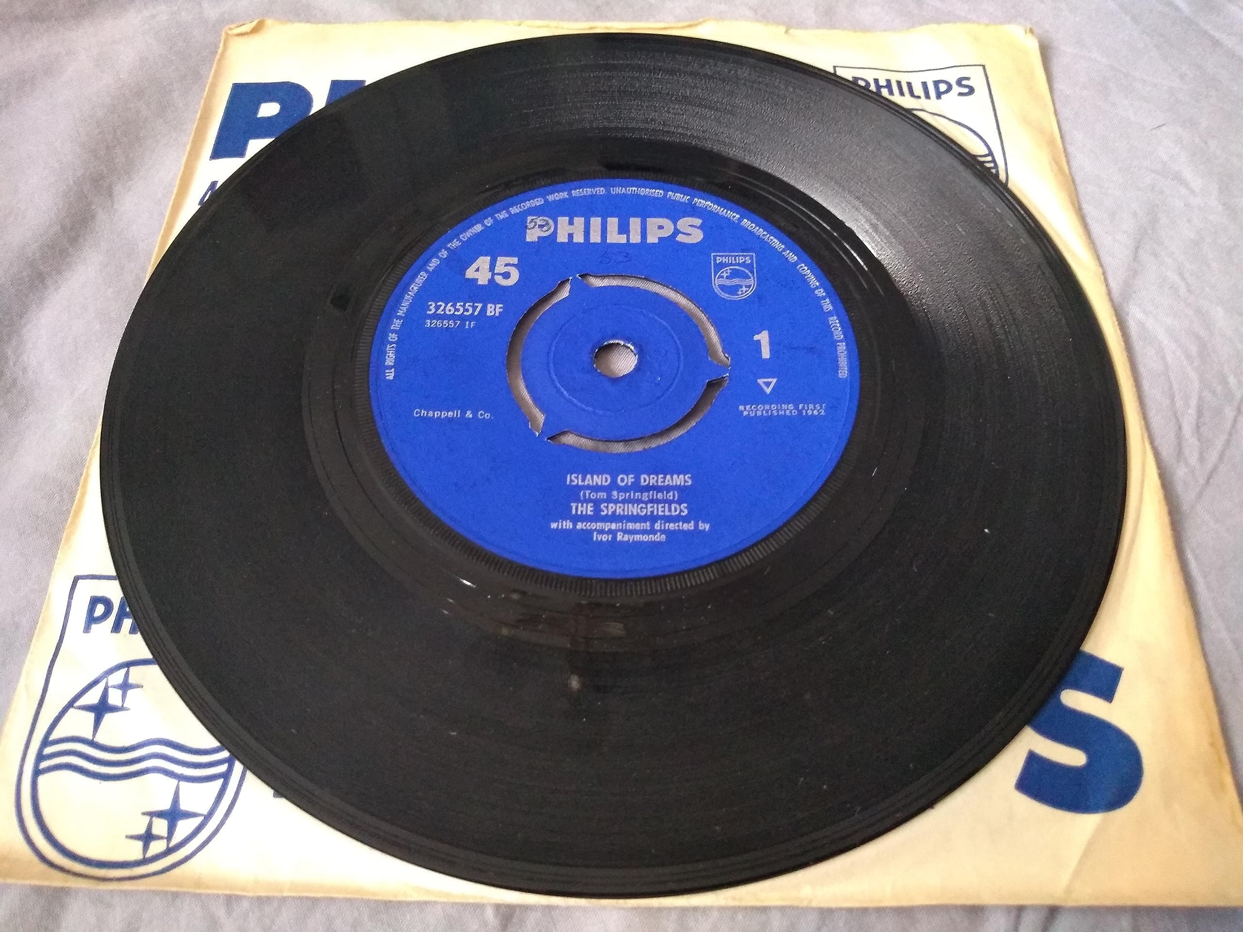 The Springfields - Island Of Dreams (Philips 1962) 7" vinyl single VG/G+