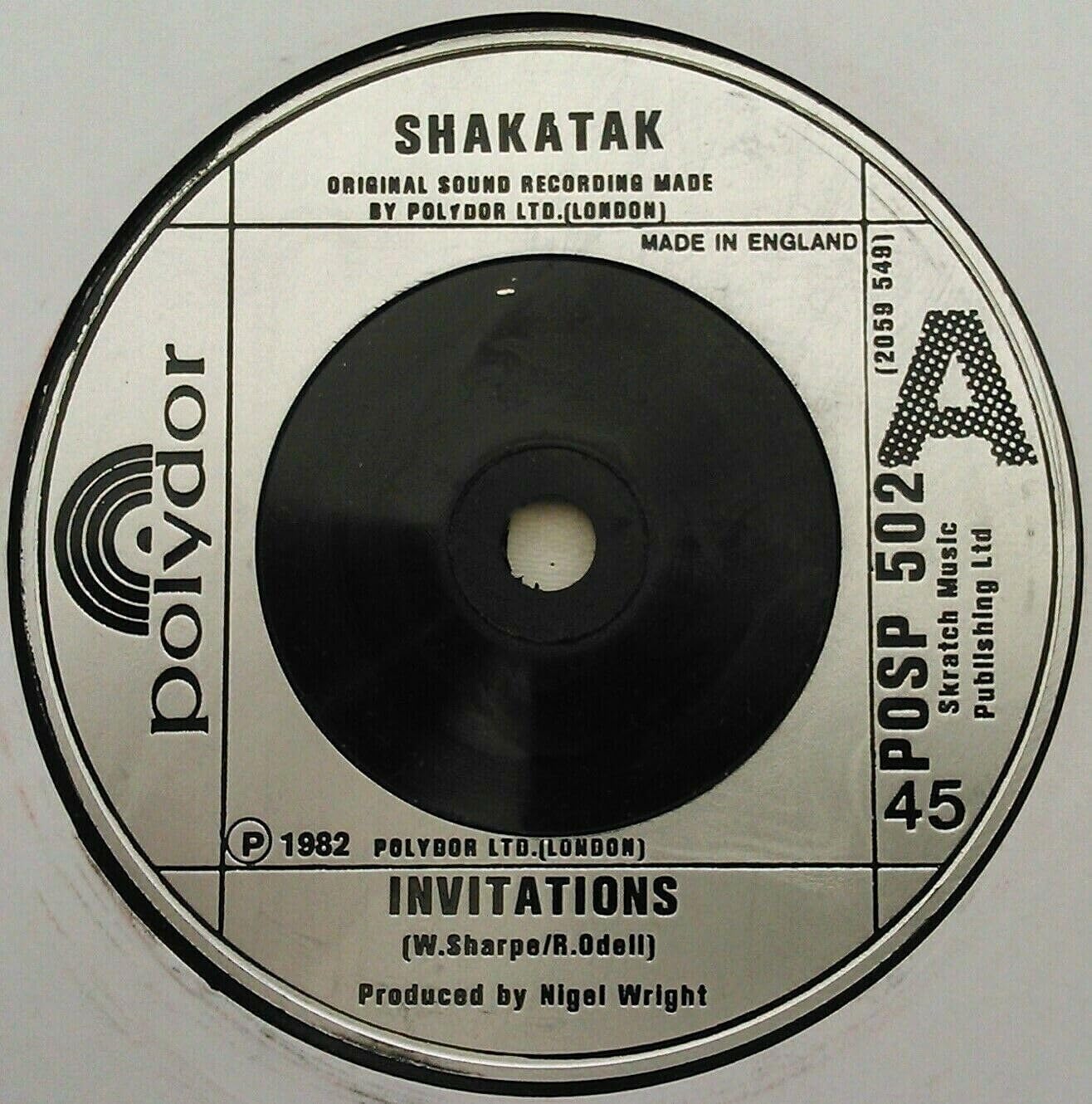 Shakatak – Invitations (Polydor 1982) 7" vinyl single VG/-